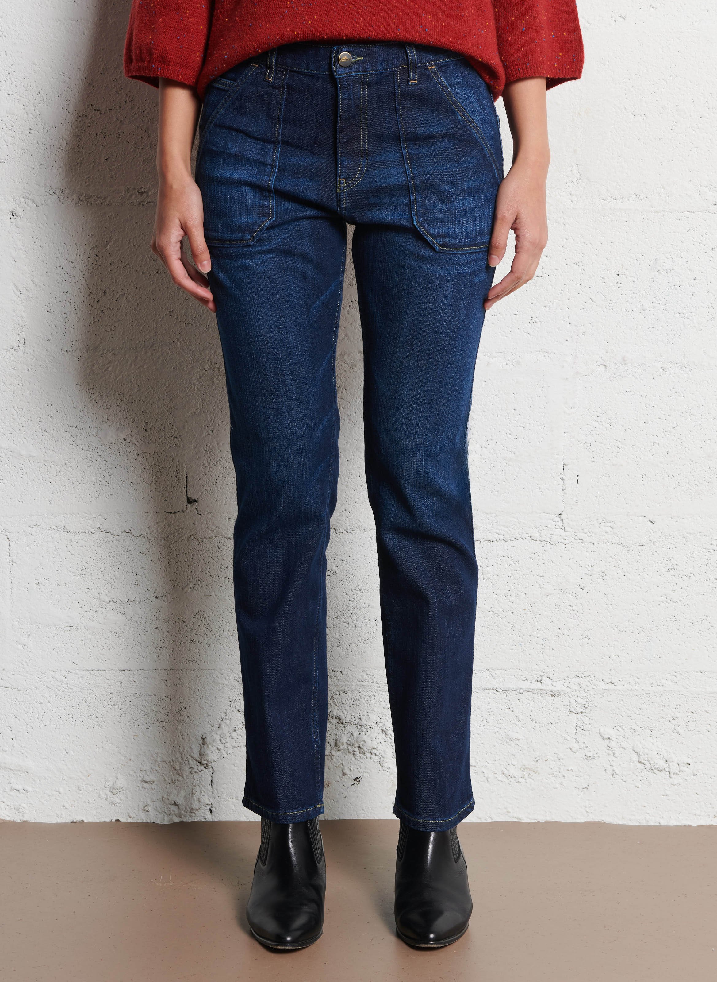 Rechte jeans van gemengd katoen ACQUAVERDE Blauw