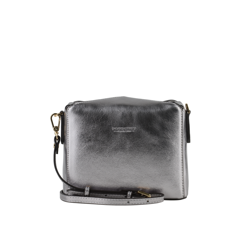Crossbody bag - cowhide leather POURCHET Grey