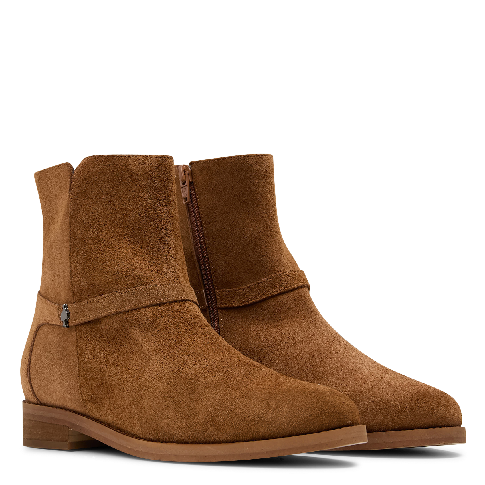 Bottines en cuir velours ONE STEP Marron