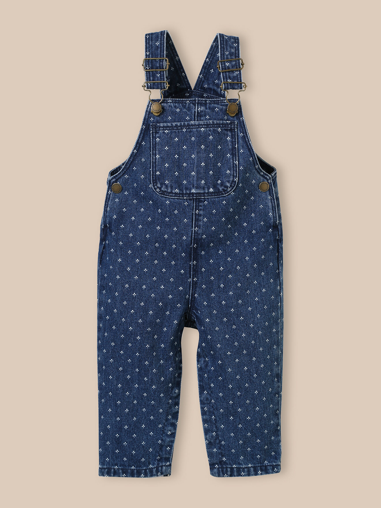 Printed denim overall CYRILLUS Blue