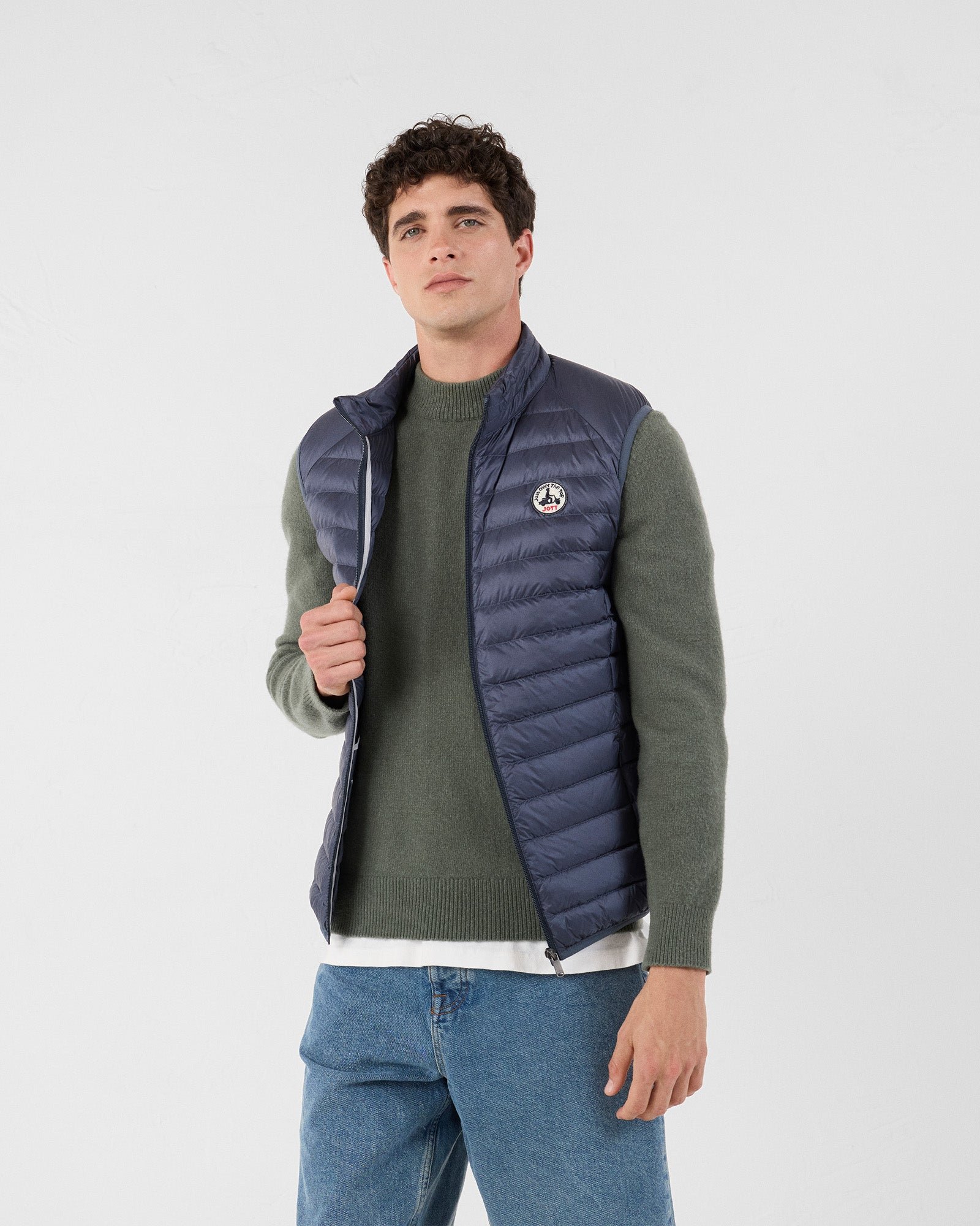 Blue stone sleeveless padded jacket JOTT Blue
