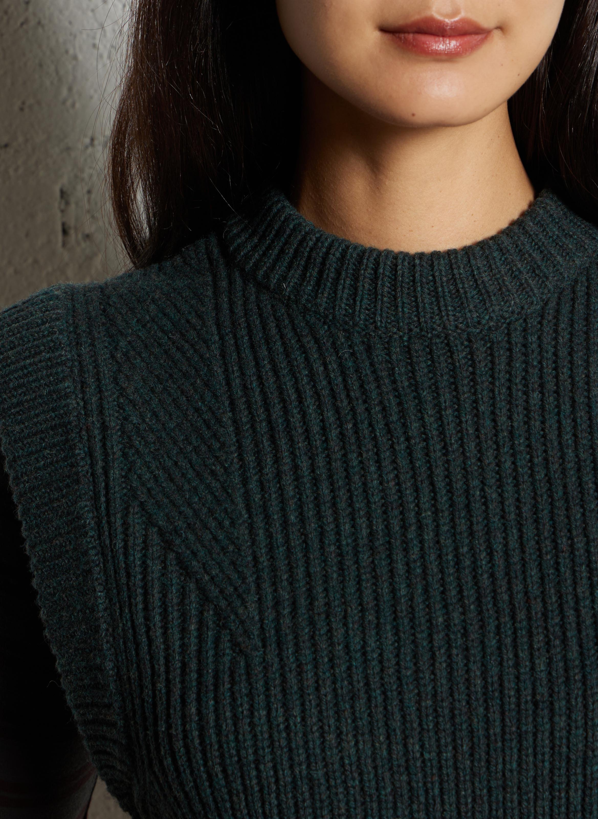 Abidjan wool round-neck sweater SOEUR Green