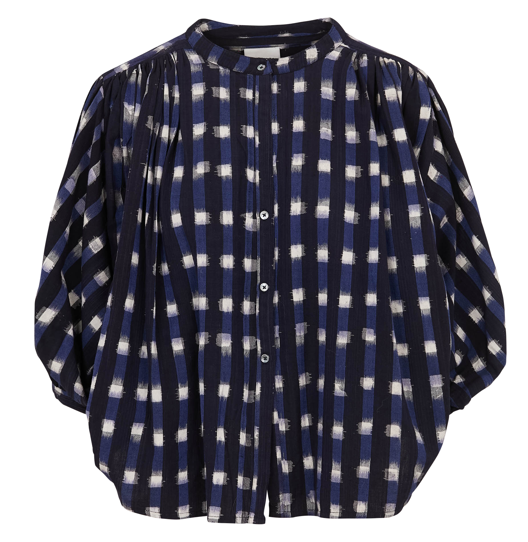 Ruimvallende, katoenen blouse met Maokraag BELLEROSE Grijs