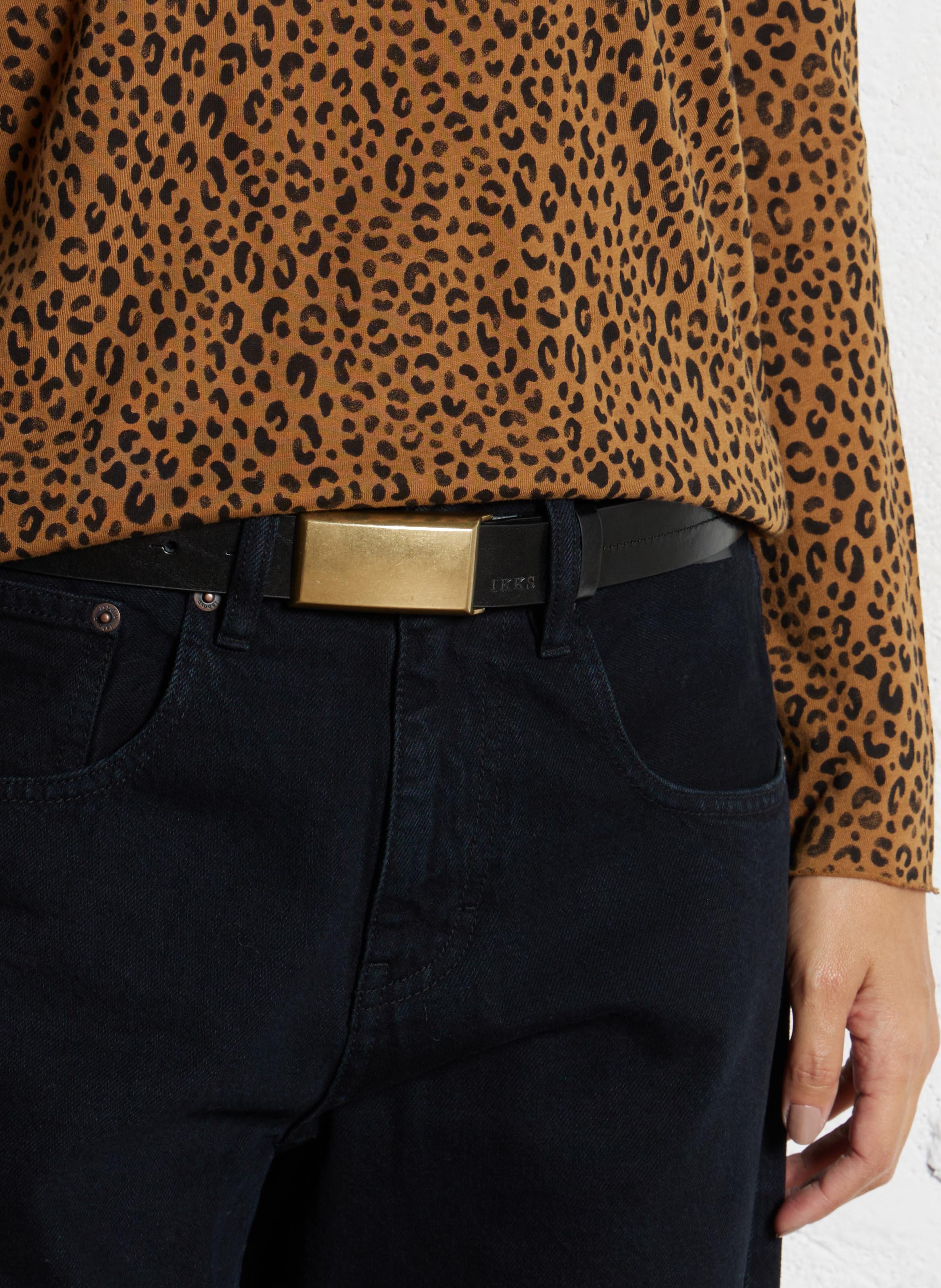 Ceinture en cuir IKKS Noir