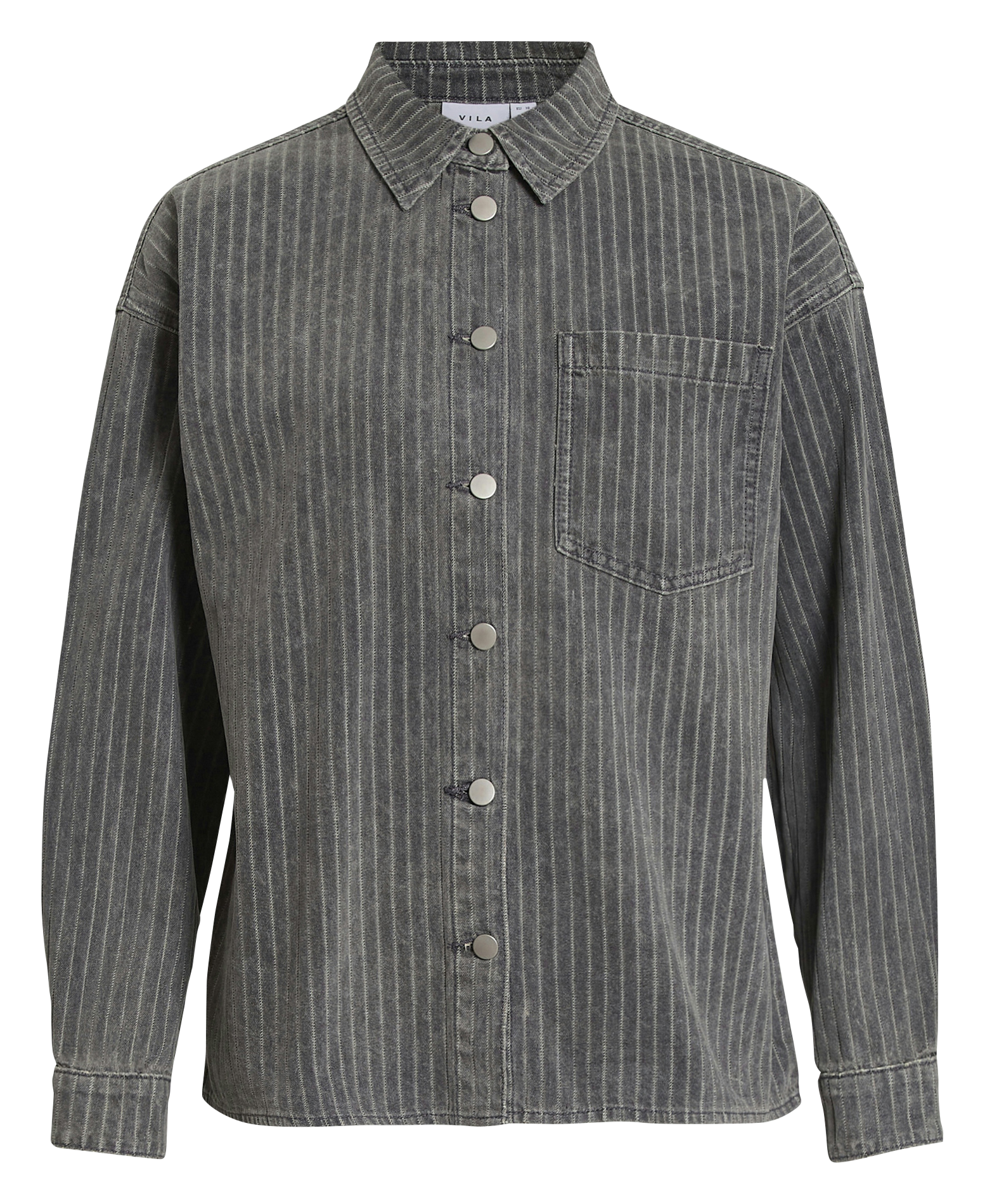Chemise col classique en coton VILA Gris