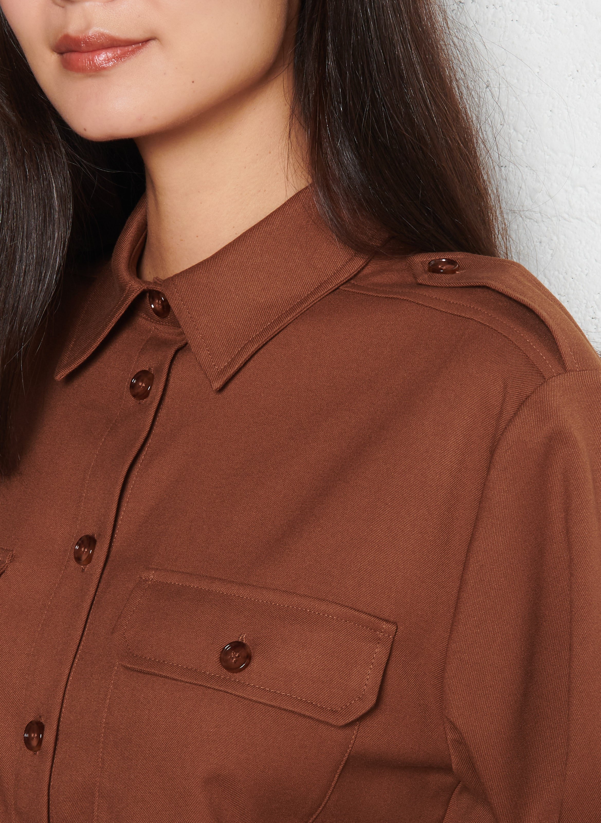 Oversized shirt with classic collar PETITE MENDIGOTE Brown