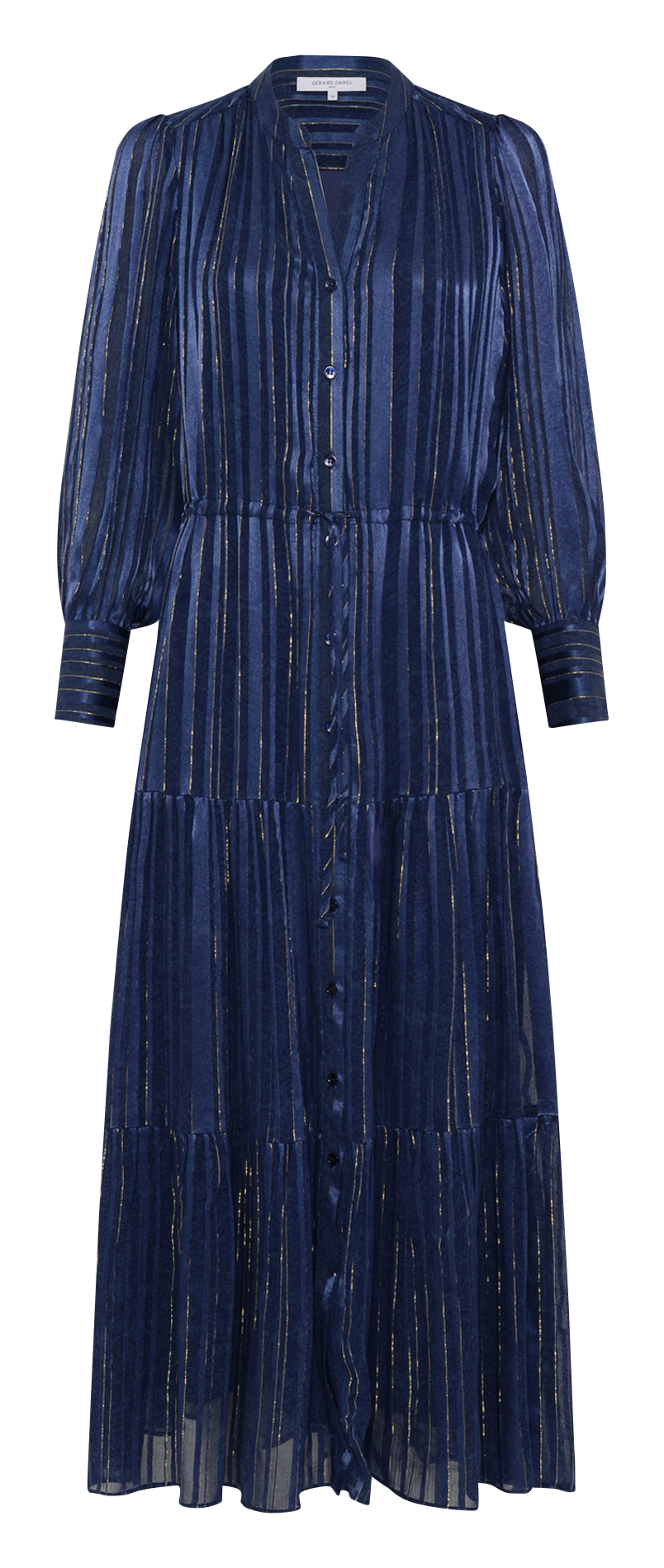 Long striped V-neck dress GERARD DAREL Blue