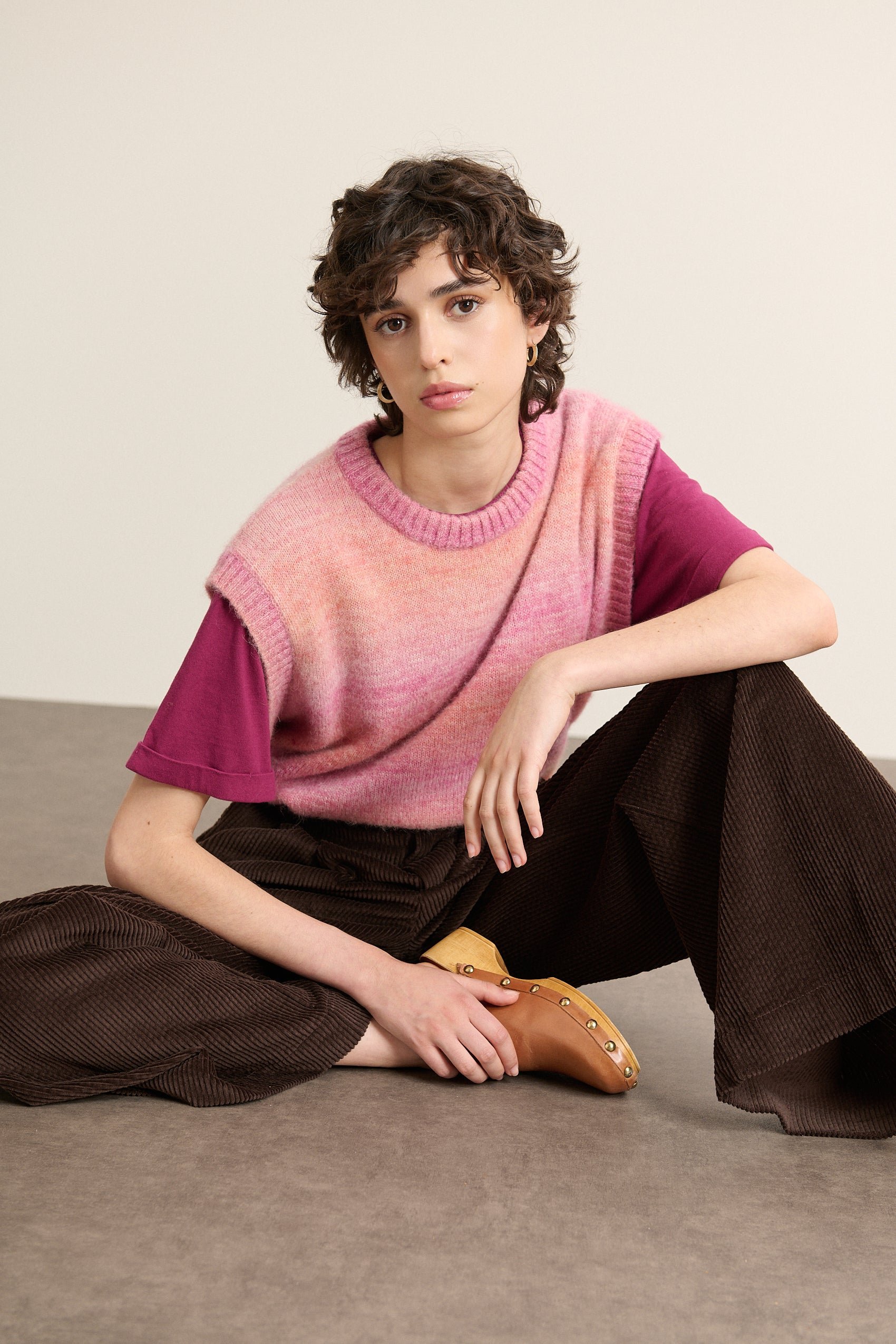 Sleeveless tie-dye sweater GARANCE PARIS Pink