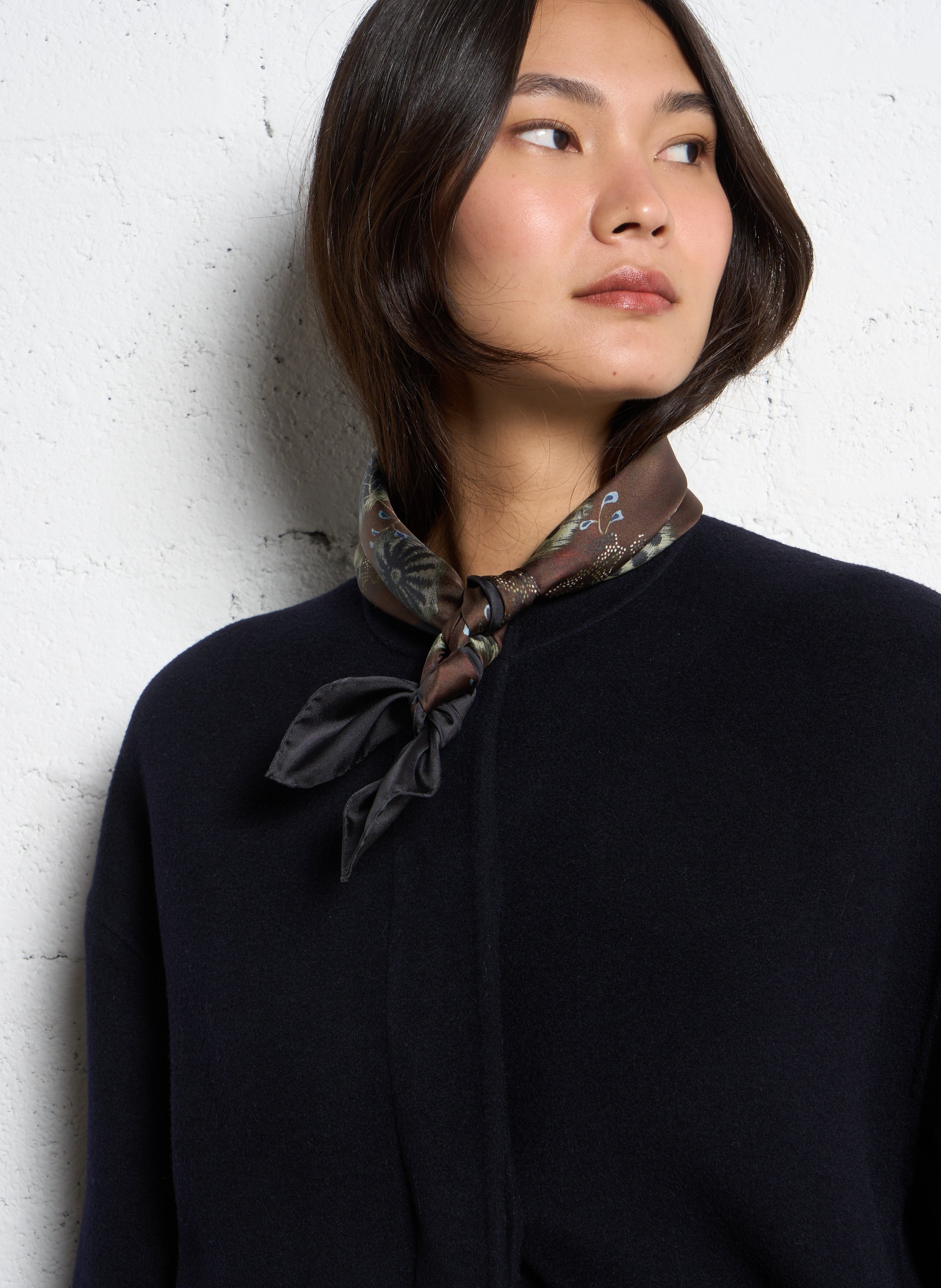 Aclaudie screen-printed silk scarf SOEUR