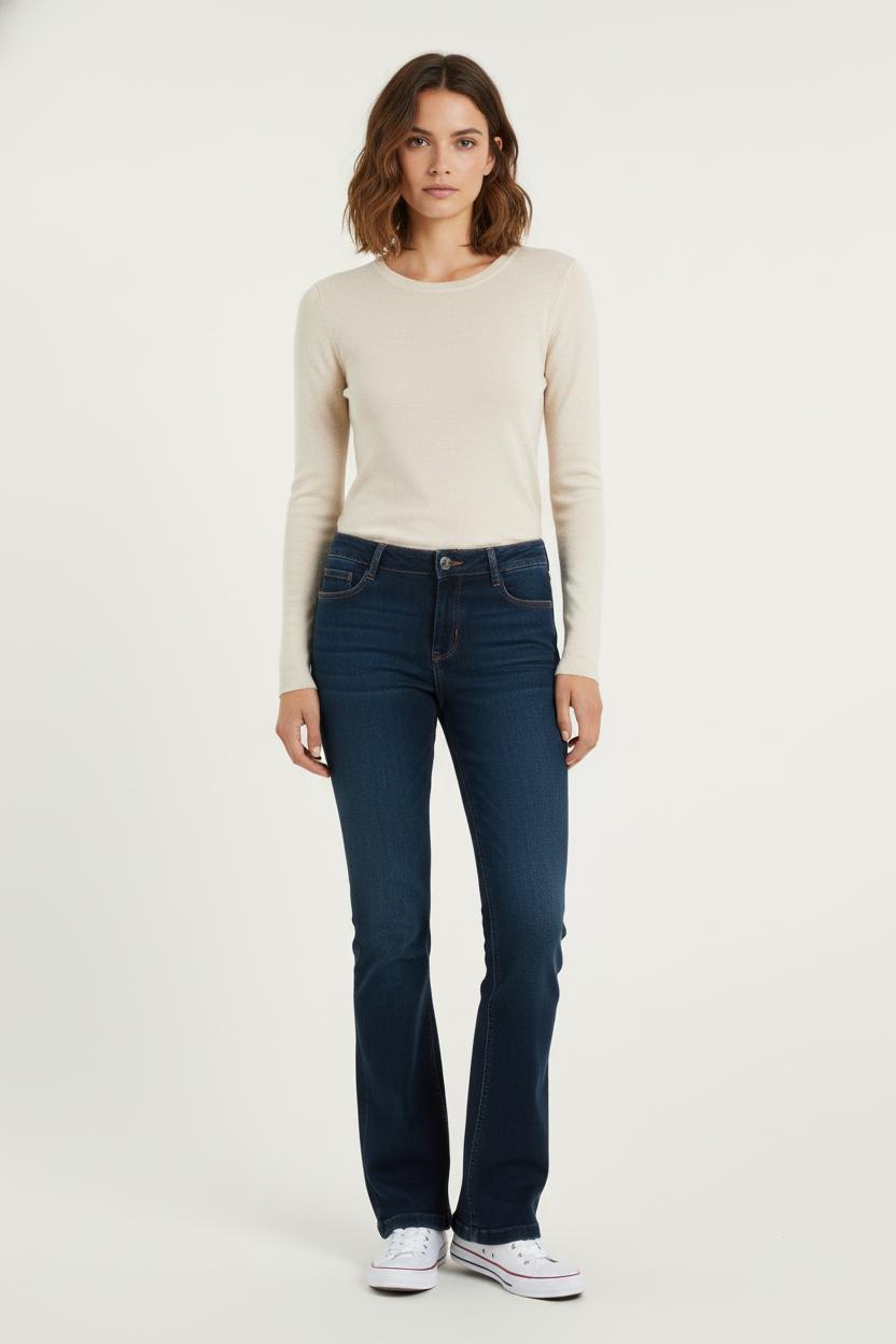 Cropped slim jeans with studs LIU JO - SECONDE MAIN Blue
