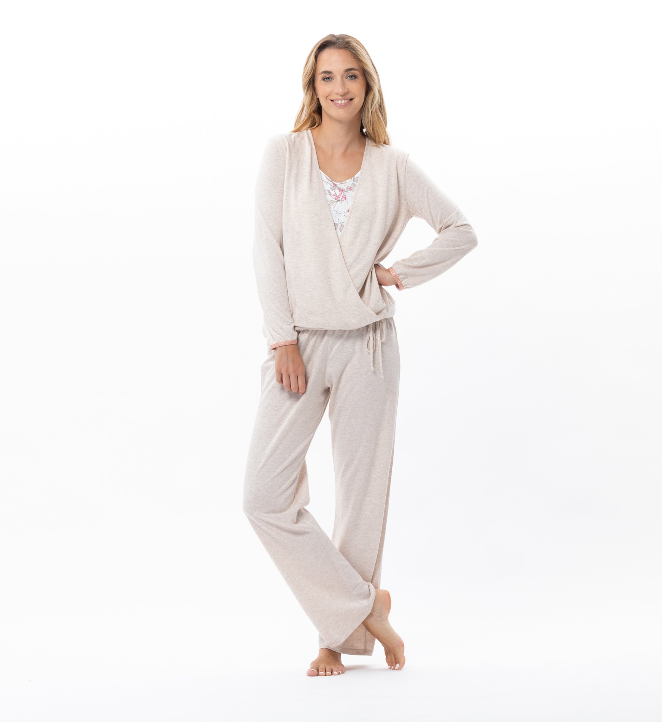 Cotton modal pajamas LE CHAT Beige