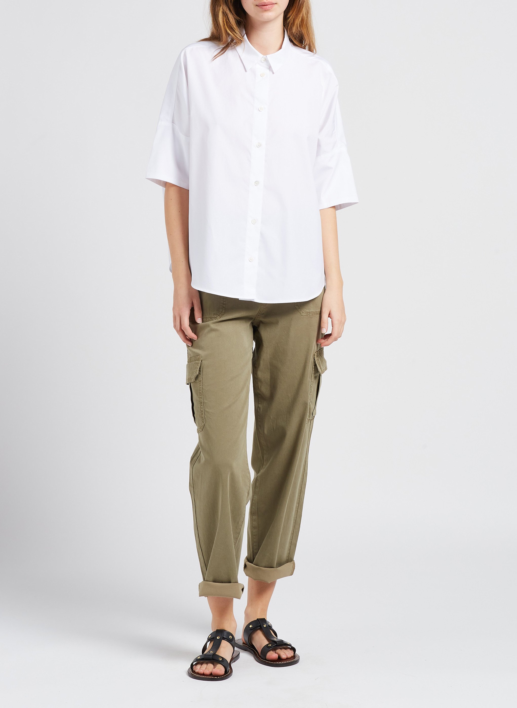 Chemise oversize col classique en coton GERARD DAREL Blanc