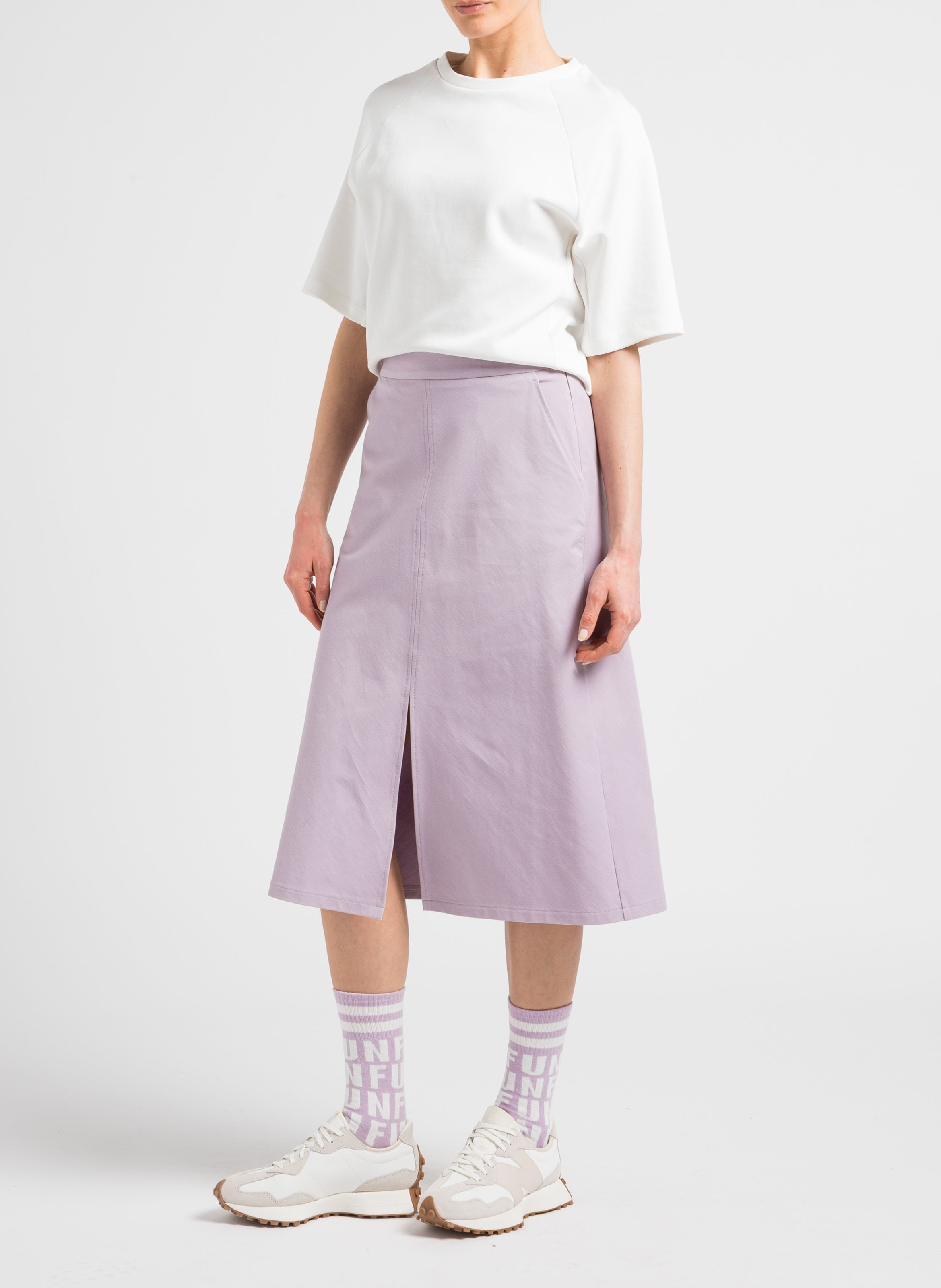 Jupe midi en coton stretch MAX MARA LEISURE Violet