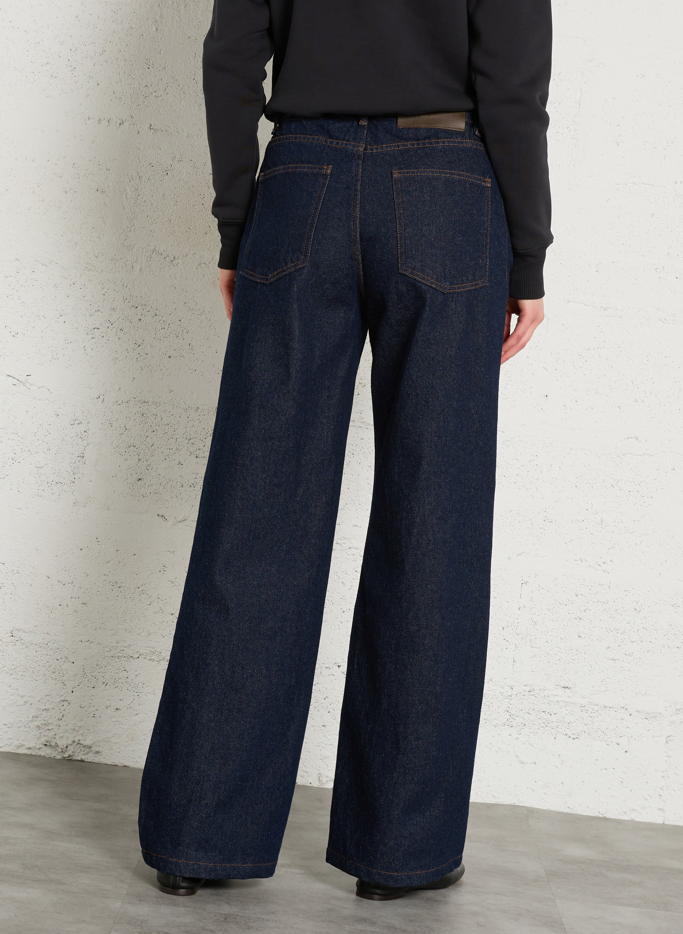 Gerade geschnittene Raw-Denim-Hose mit mittelhoher Taille SOEUR Blau