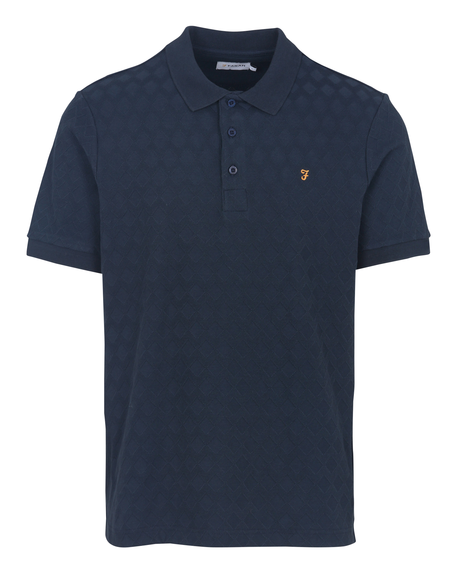 Regulär geschnittenes Polo mit Zick-Zack-Muster aus Stretch-Bio-Baumwolle. FARAH Blau