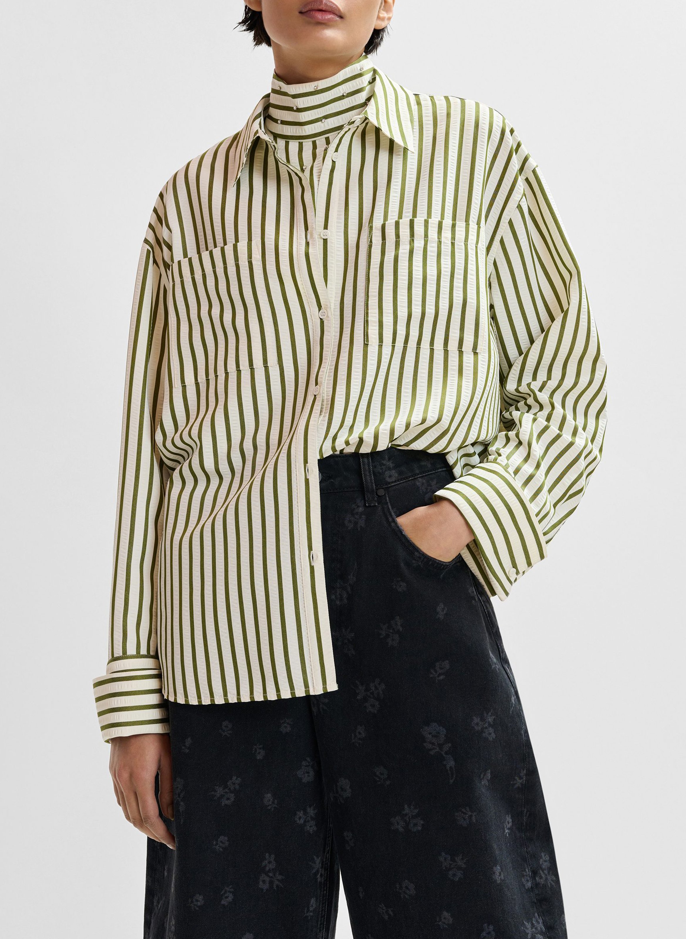 Gestreiftes Oversize-Hemd  ESSENTIEL ANTWERP