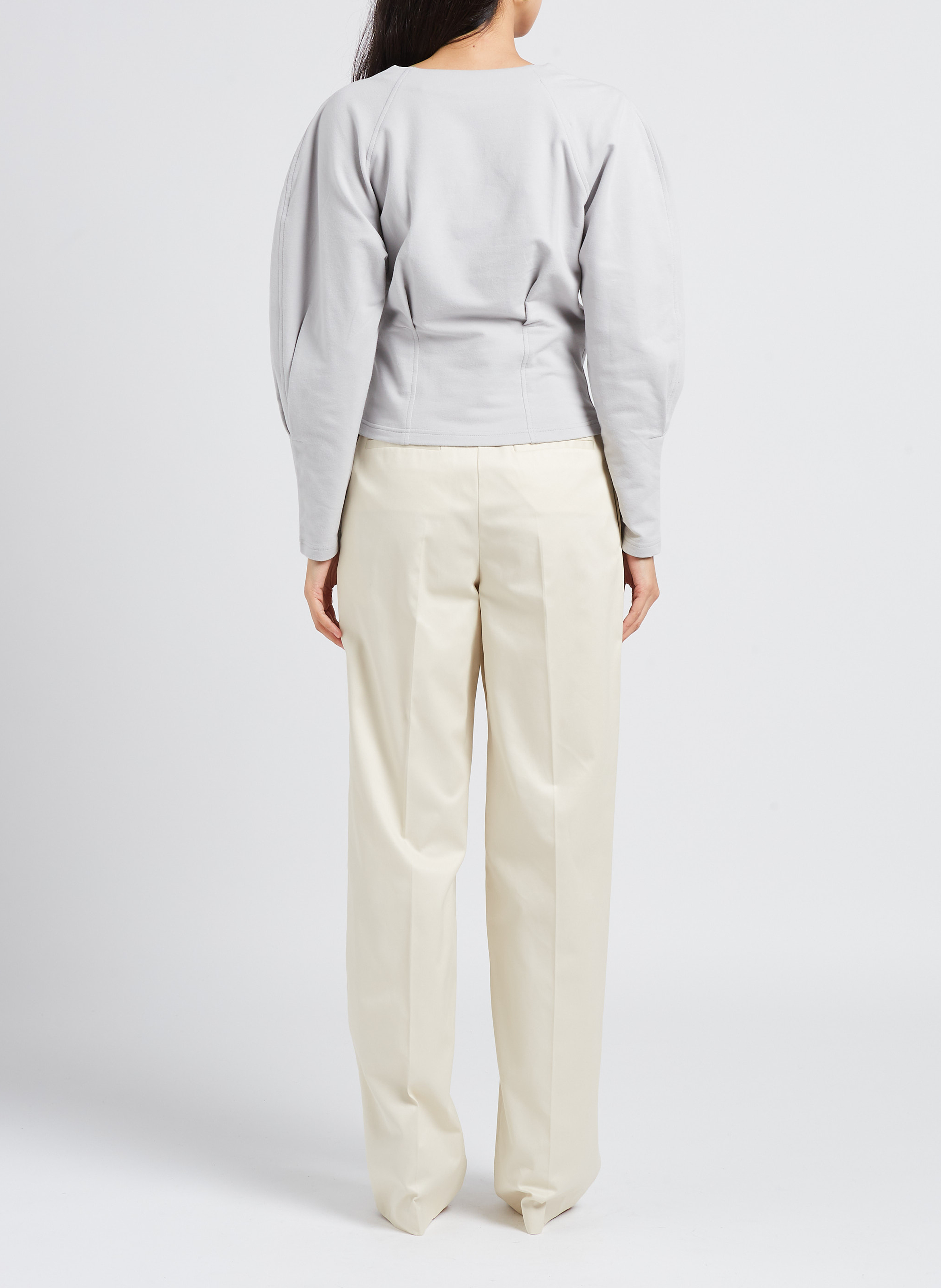 Gerade geschnittene Taillenhose aus Baumwolle mit Bundfalten IRO Weiss