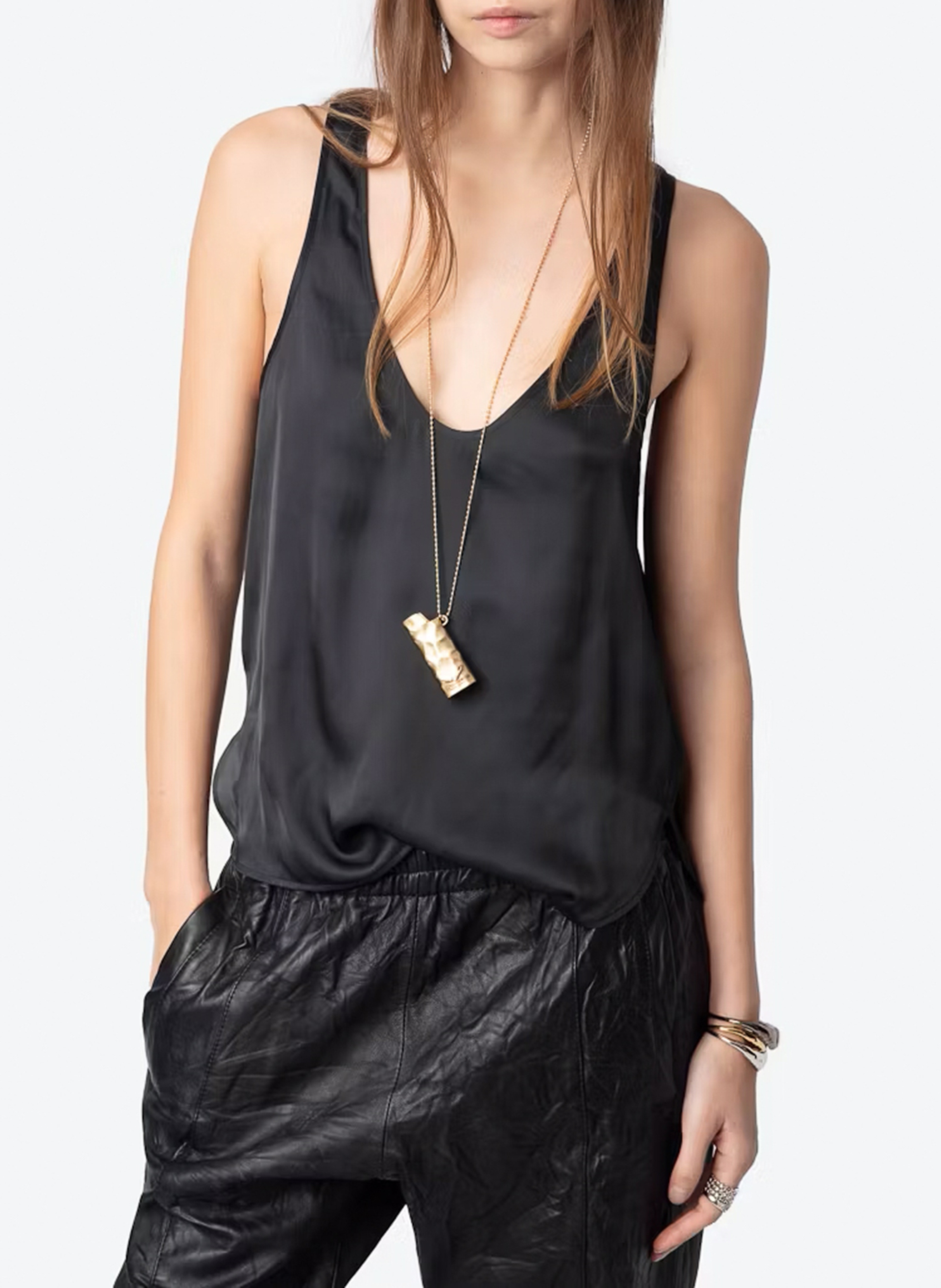 Satijnen rechte top ZADIG&VOLTAIRE Zwart