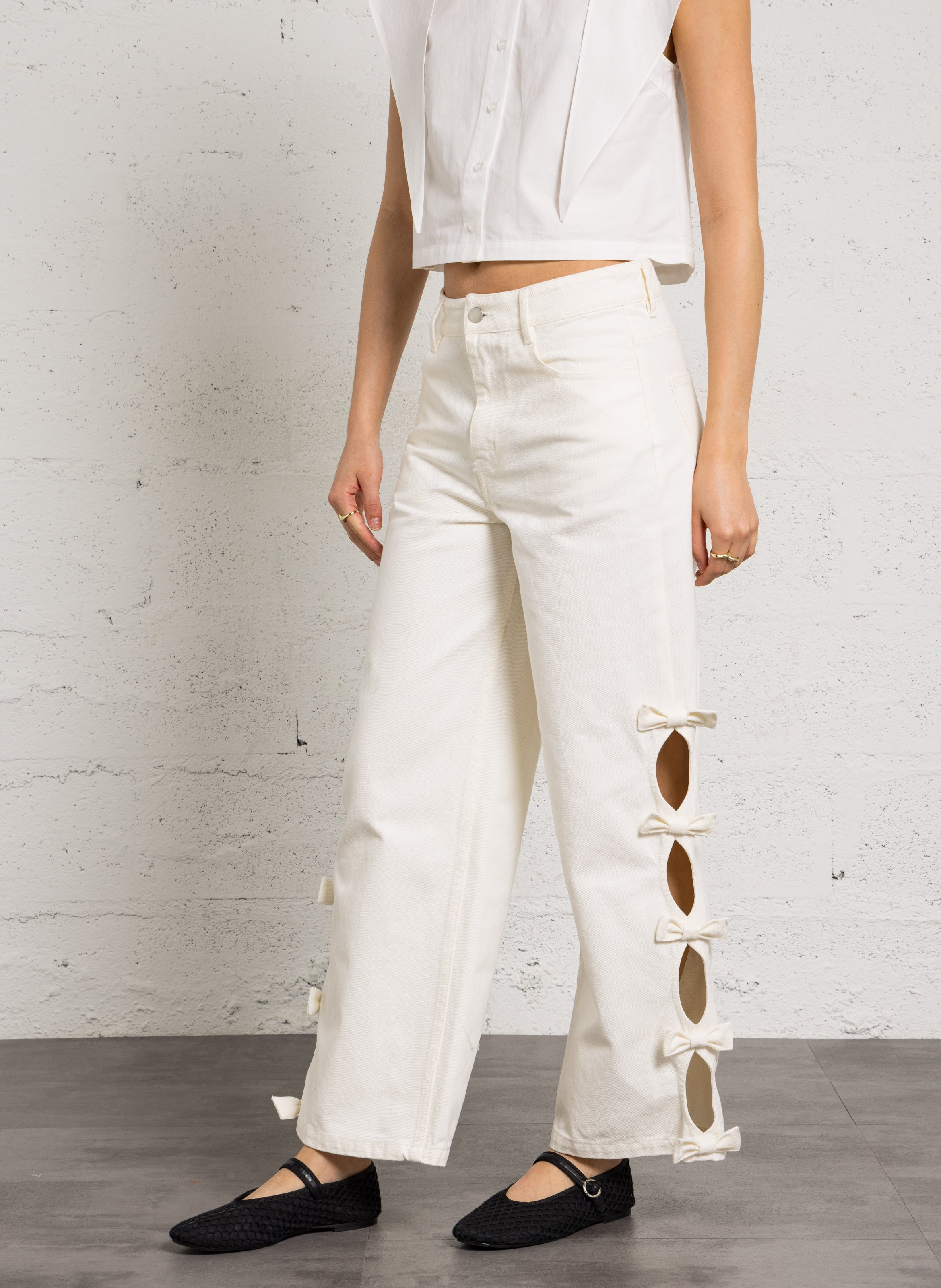 Katoenen jeans met rechte pijp THE TINY BIG SISTER