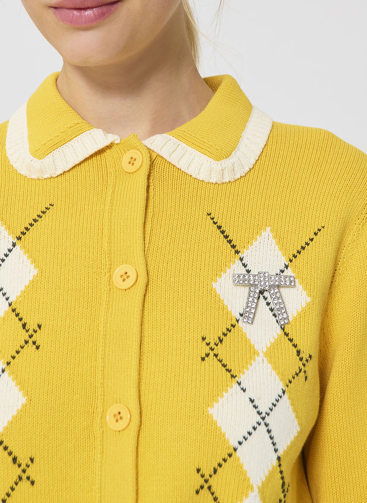 Herren Baumwollweste mit klassischem Kragen TARA JARMON Gelb