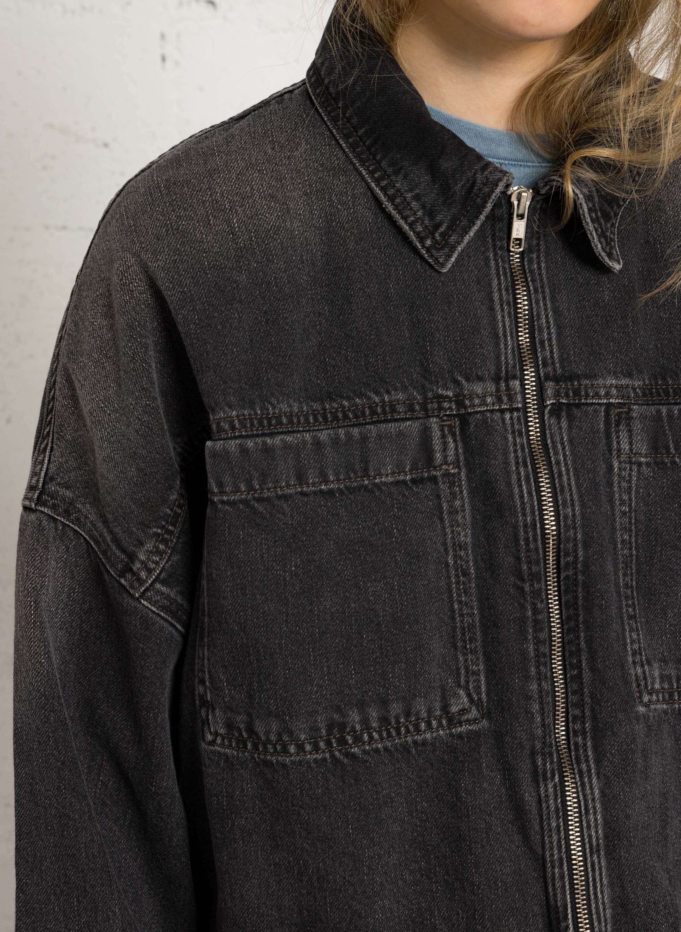 Veste en denim ample en coton BELLEROSE Noir