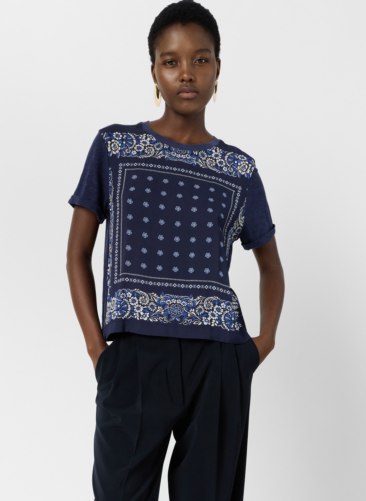 Camiseta de cuello redondo con manga 7/8 GERARD DAREL Azul