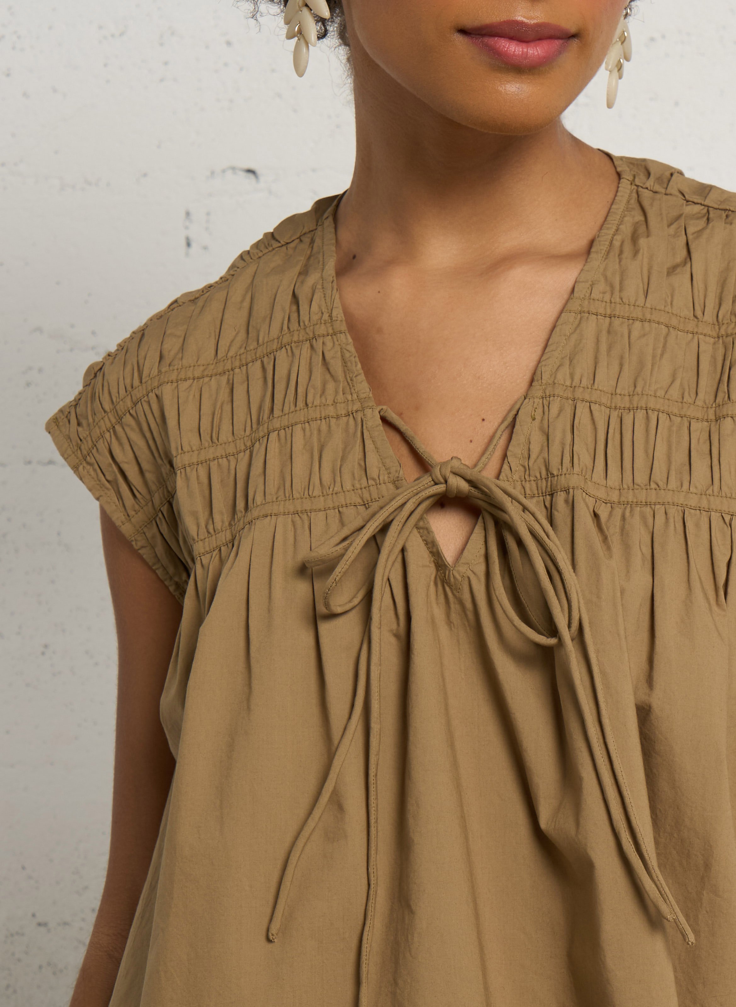 Weit geschnittenes Baumwoll-Top FEEKA Grun