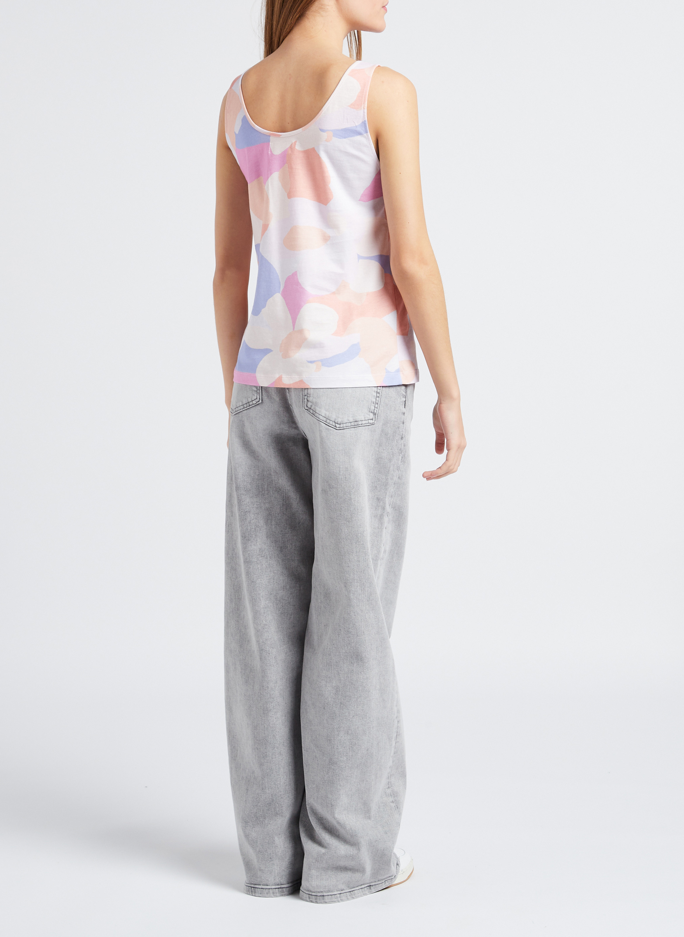 Jean ample taille haute en coton mélangé BY BAR Gris