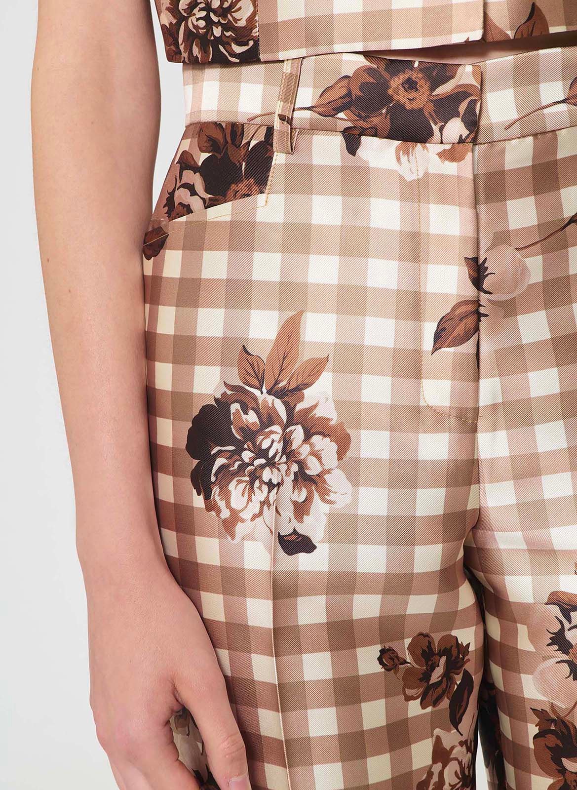 Straight printed pants TARA JARMON Beige