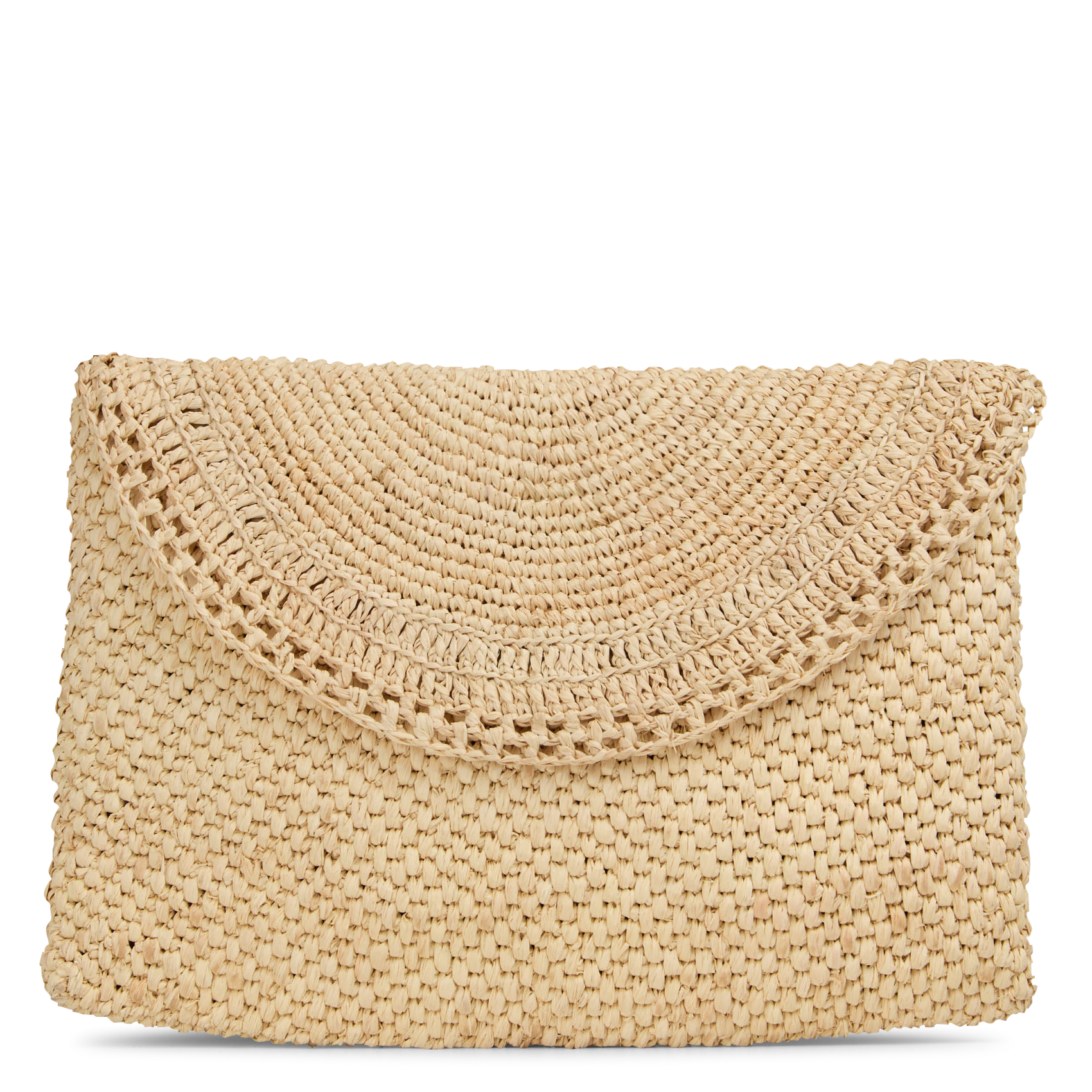 Clutch van raffia CAMALYA Beige