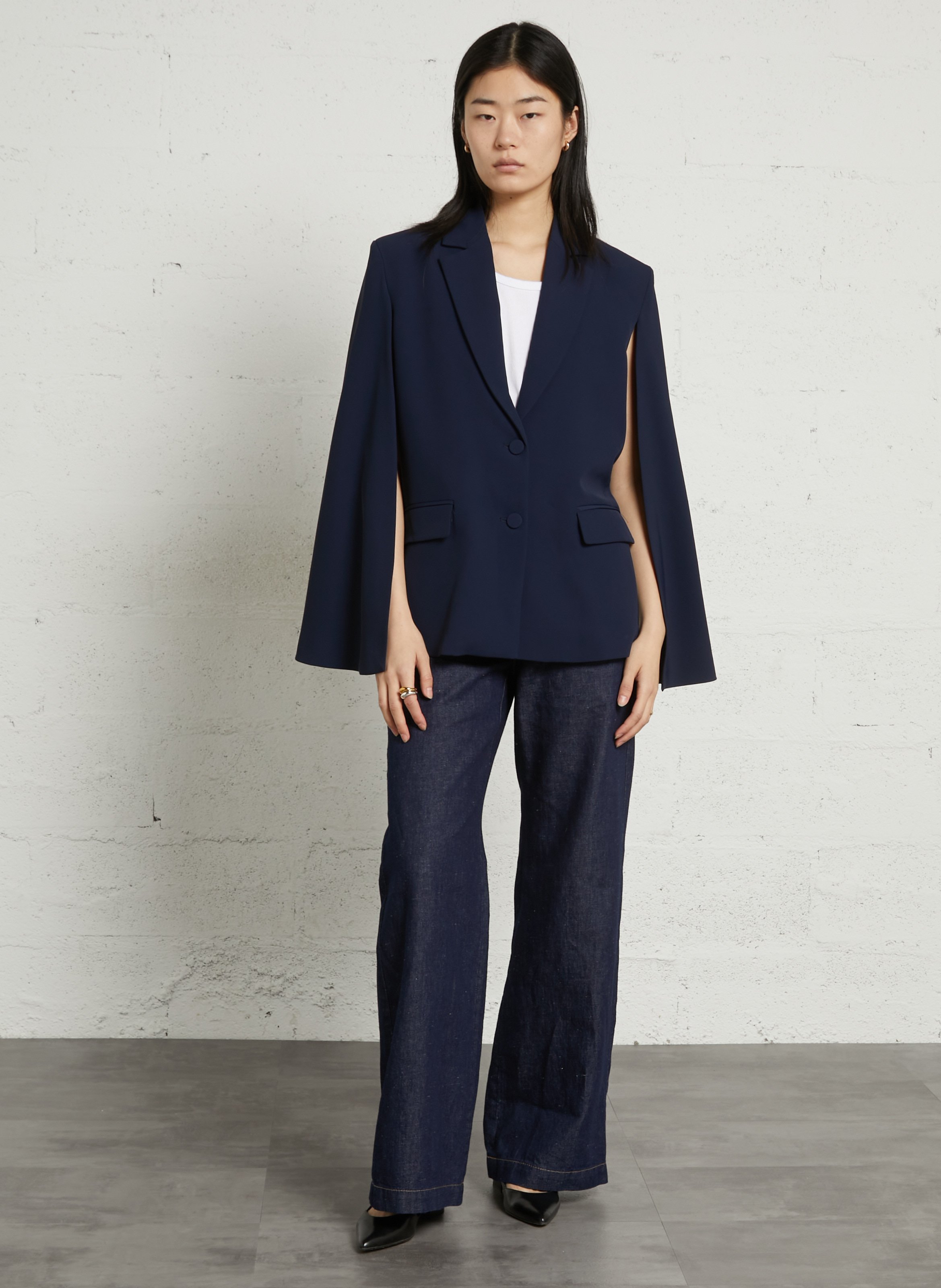 Oversized effen blazercap. IMPERIAL Blauw