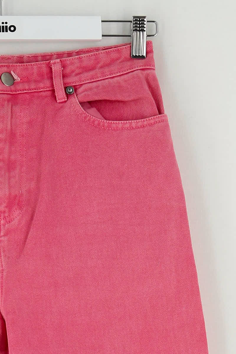 Straight cotton-blend pants Manoush - Seconde Main Pink