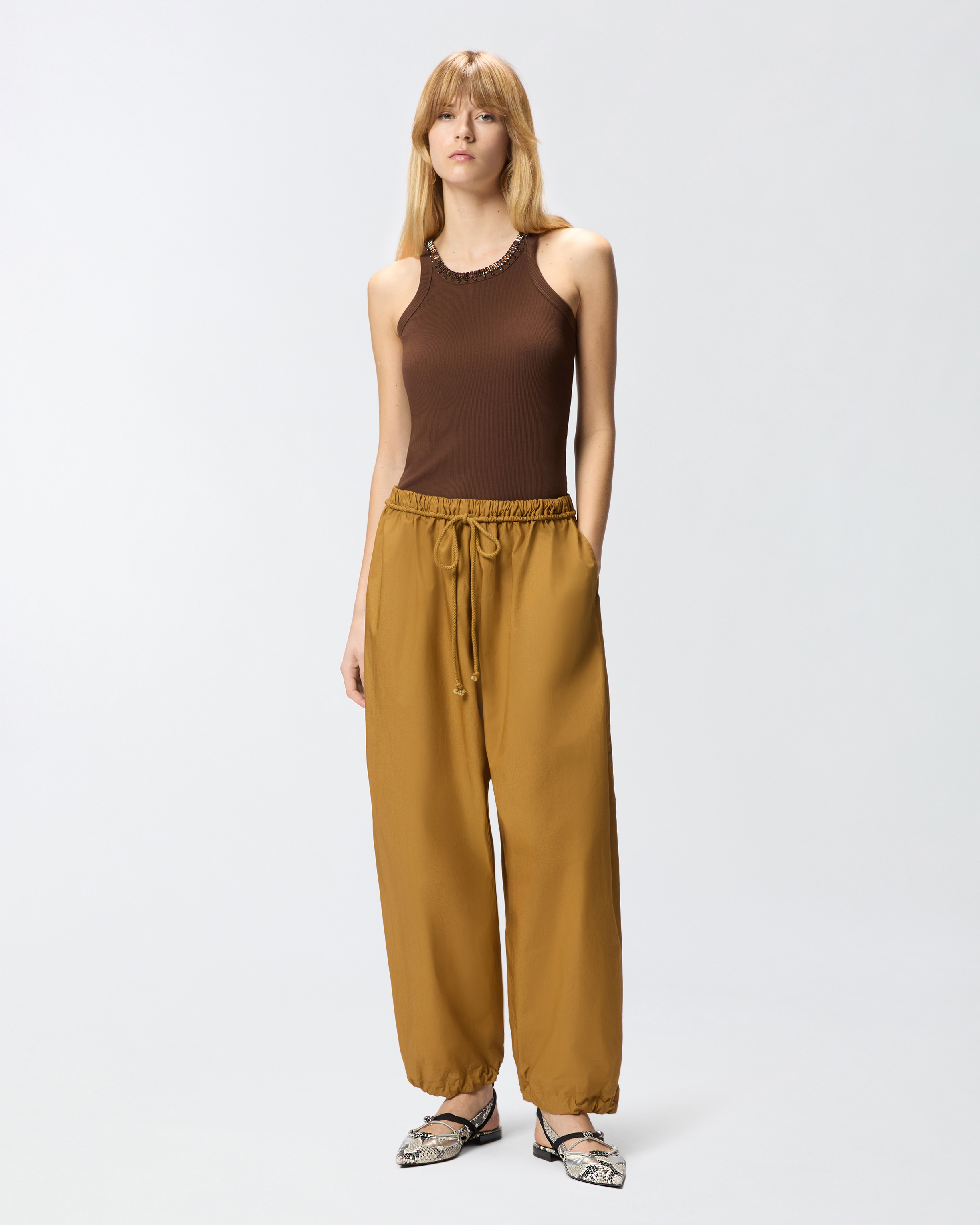 Pantalon large avec cordon PINKO Orange