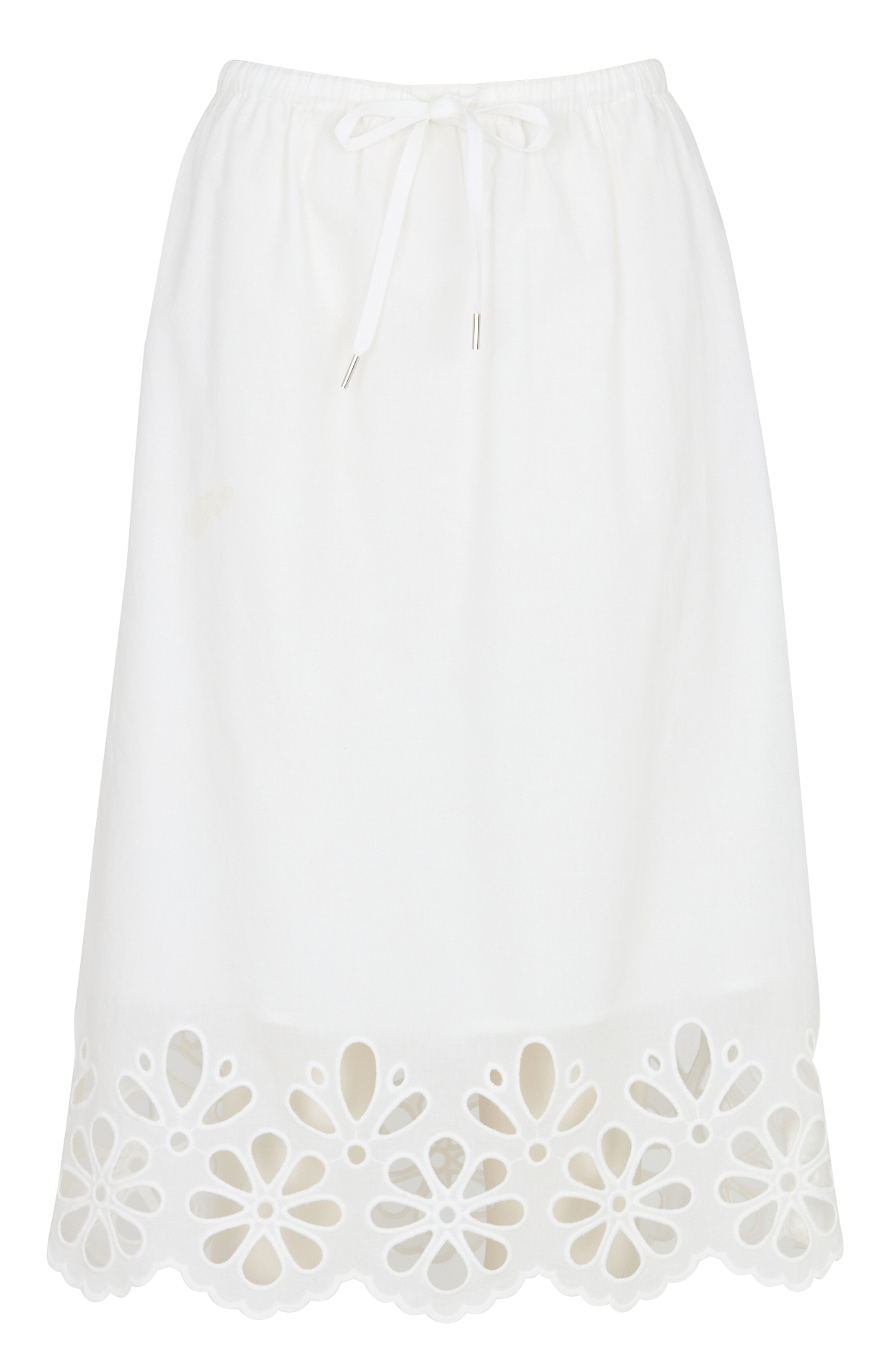 Jupe midi en coton BERENICE Blanc