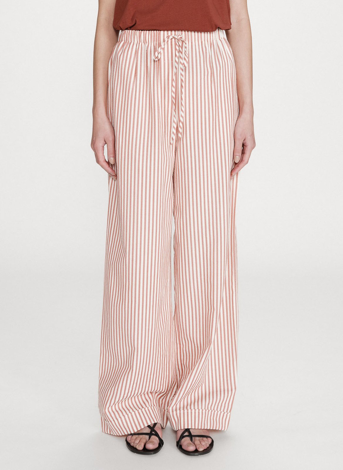 Wide leg cotton blend trousers GRACE ET MILA Pink