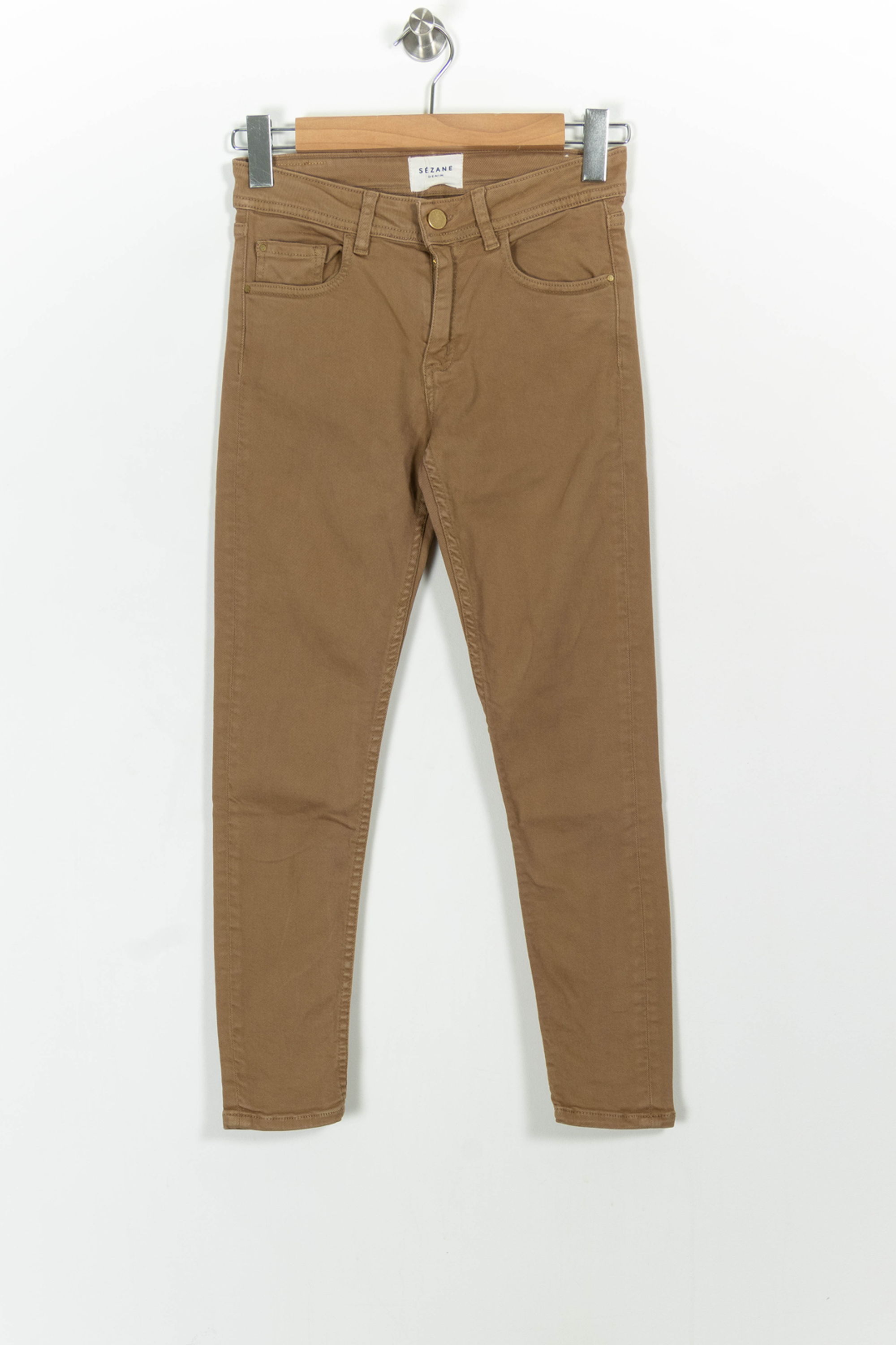 Cropped slim jeans with studs SEZANE - Seconde main Beige