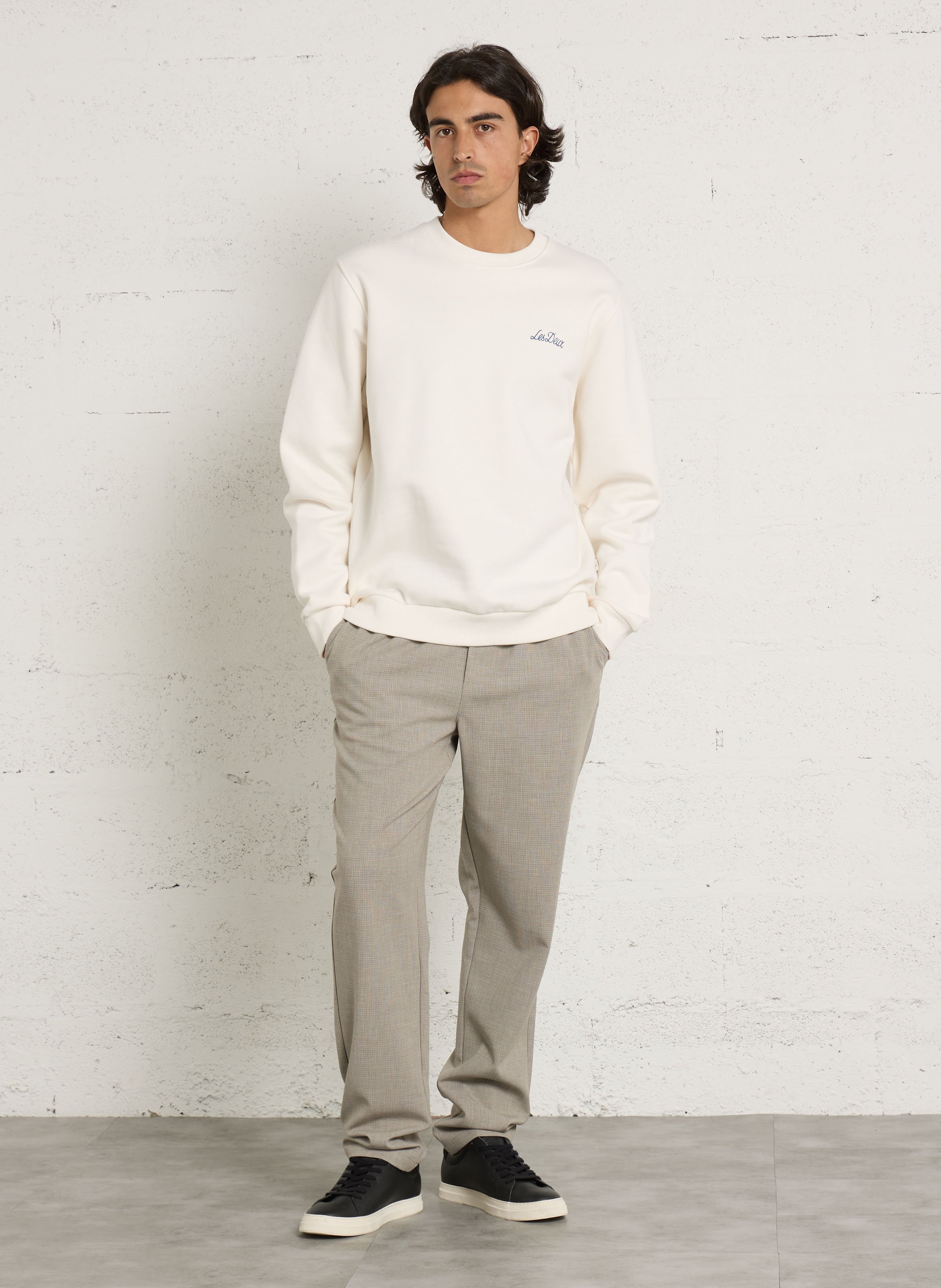 Rundhals-Sweatshirt aus Bio-Baumwolle LES DEUX Beige