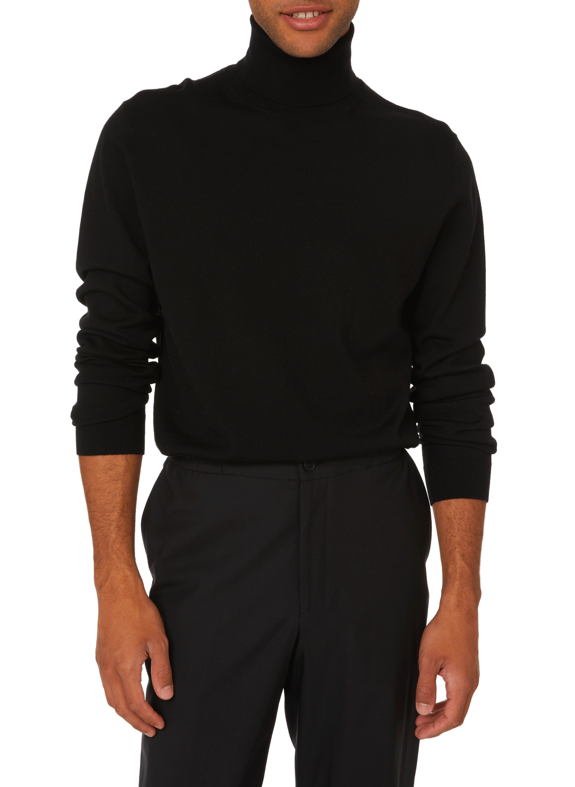 Arnau merino wool turtleneck sweater by Arnau-R SAISON 1865 Black