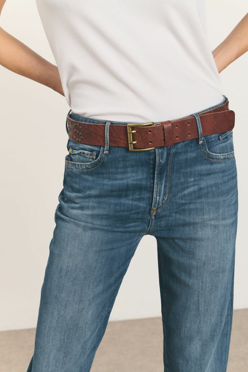 Straight jeans, 7/8 length LE TEMPS DES CERISES Blue