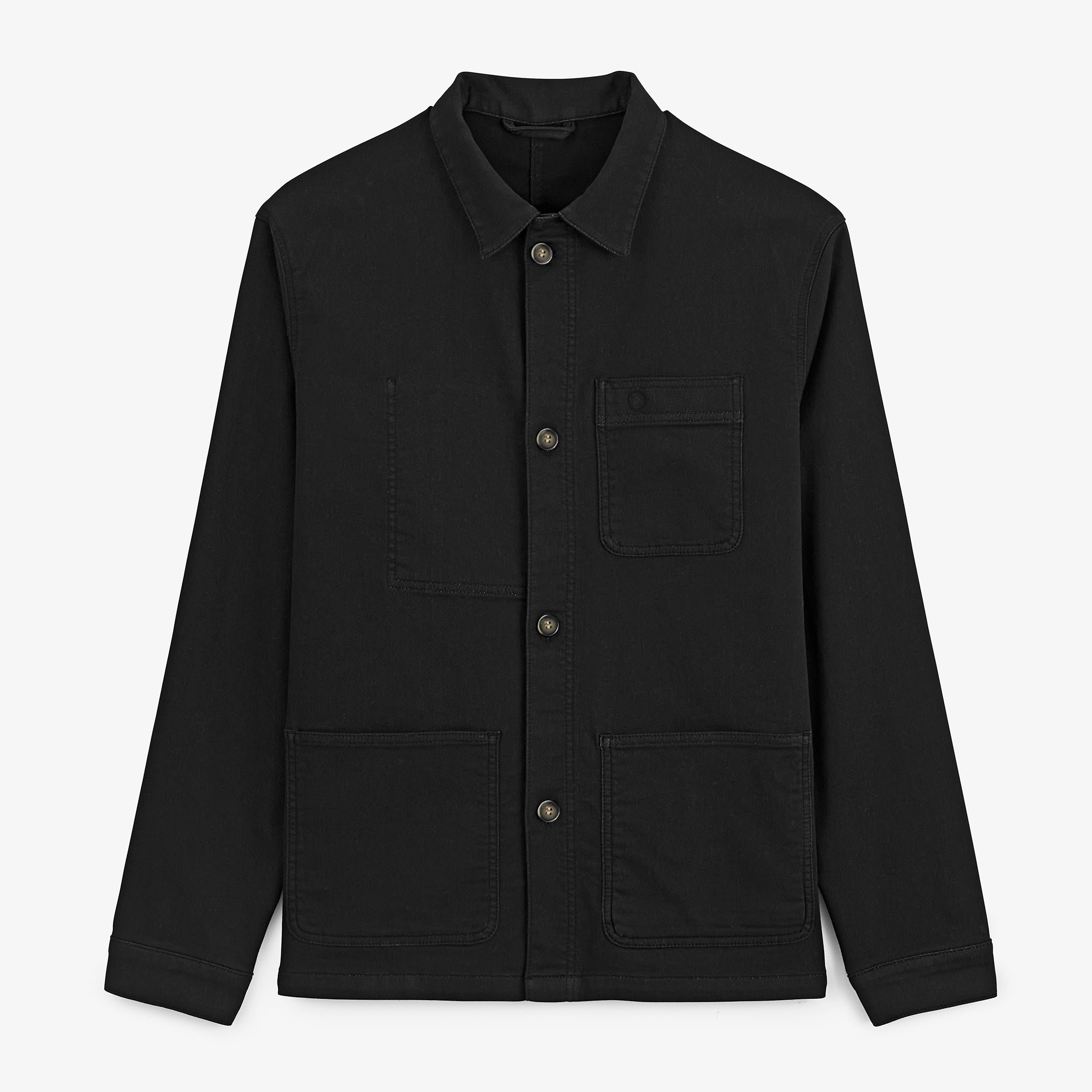 Worker jacket wendel chevron black cotton. SERGE BLANCO Black