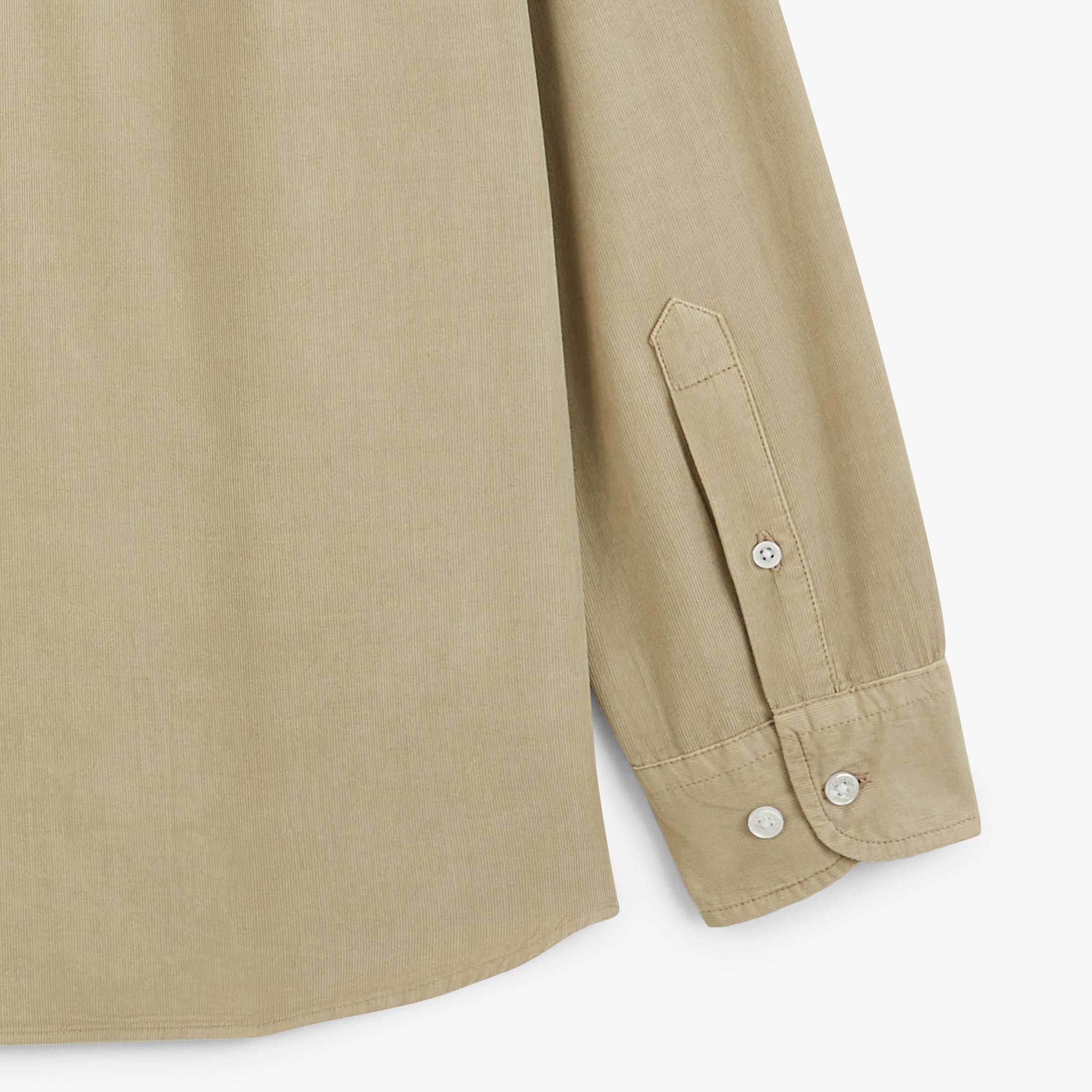 Beige Travertine Corduroy Long Sleeve Shirt SERGE BLANCO Beige