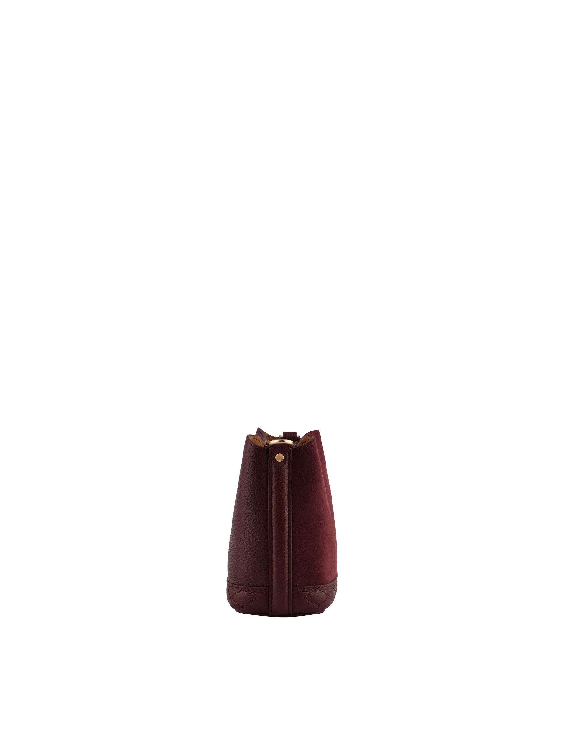 Sac porté épaule en cuir de vachette façon daim POURCHET Rouge