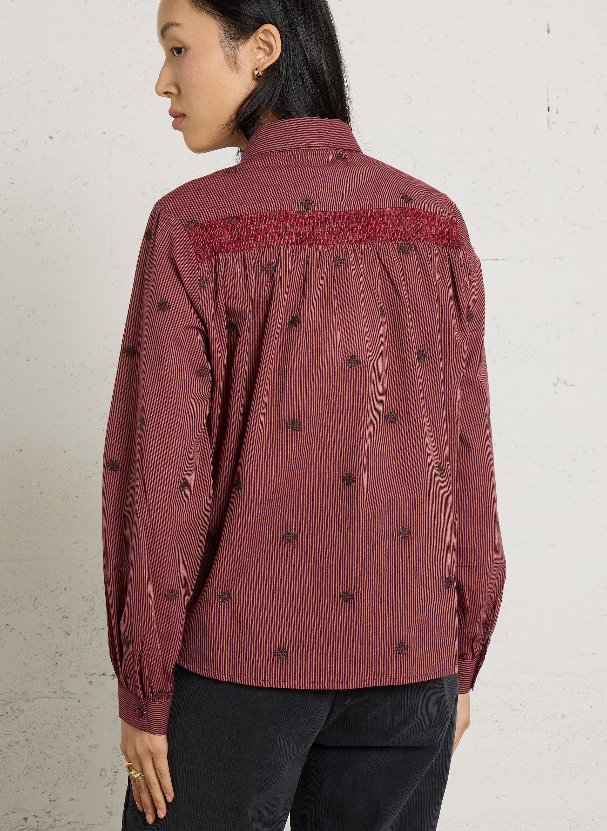 Overhemd met katoenen print MAISON HOTEL Rood