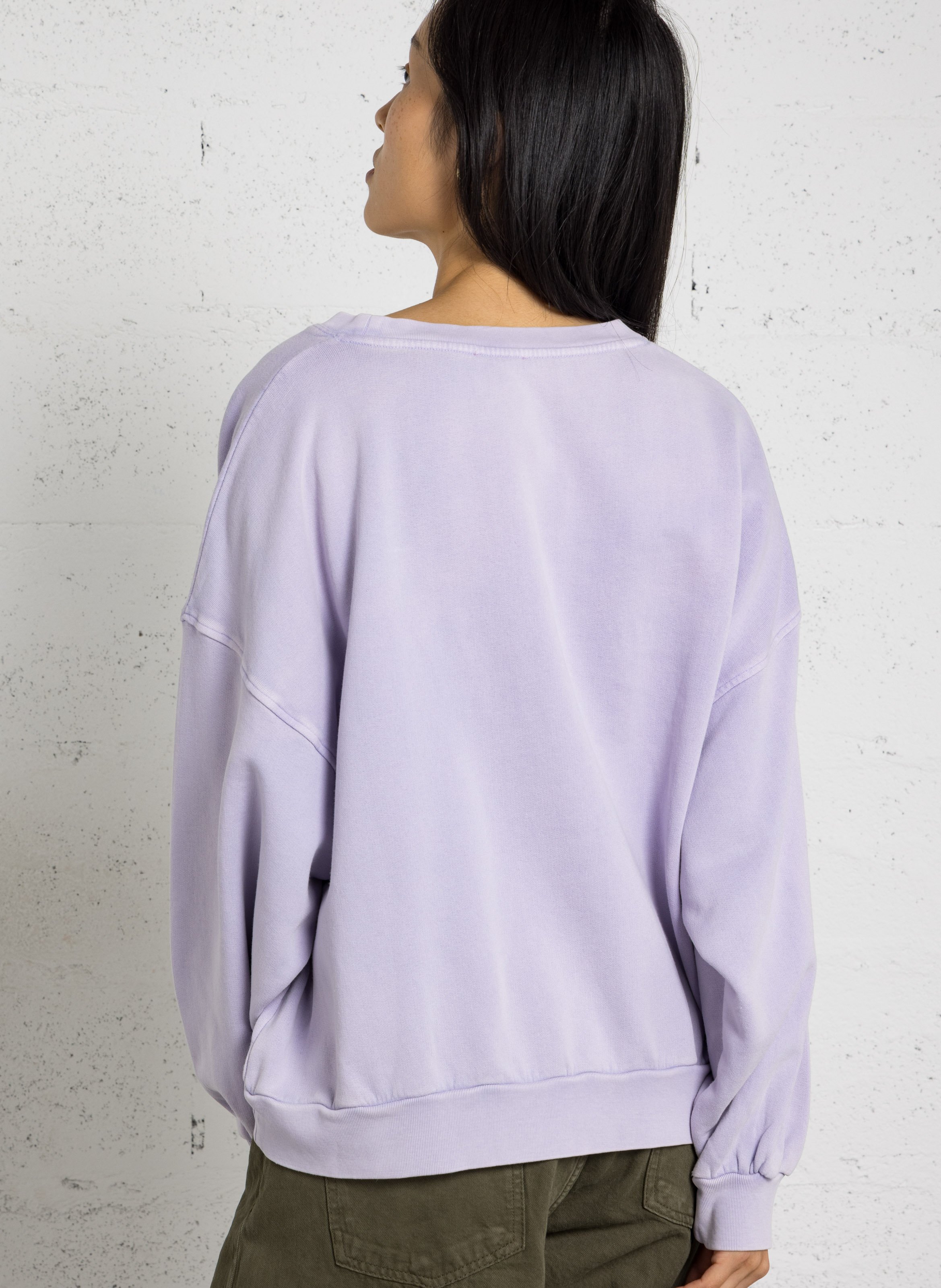 Loose-fit round-neck cotton sweater AMERICAN VINTAGE Purple