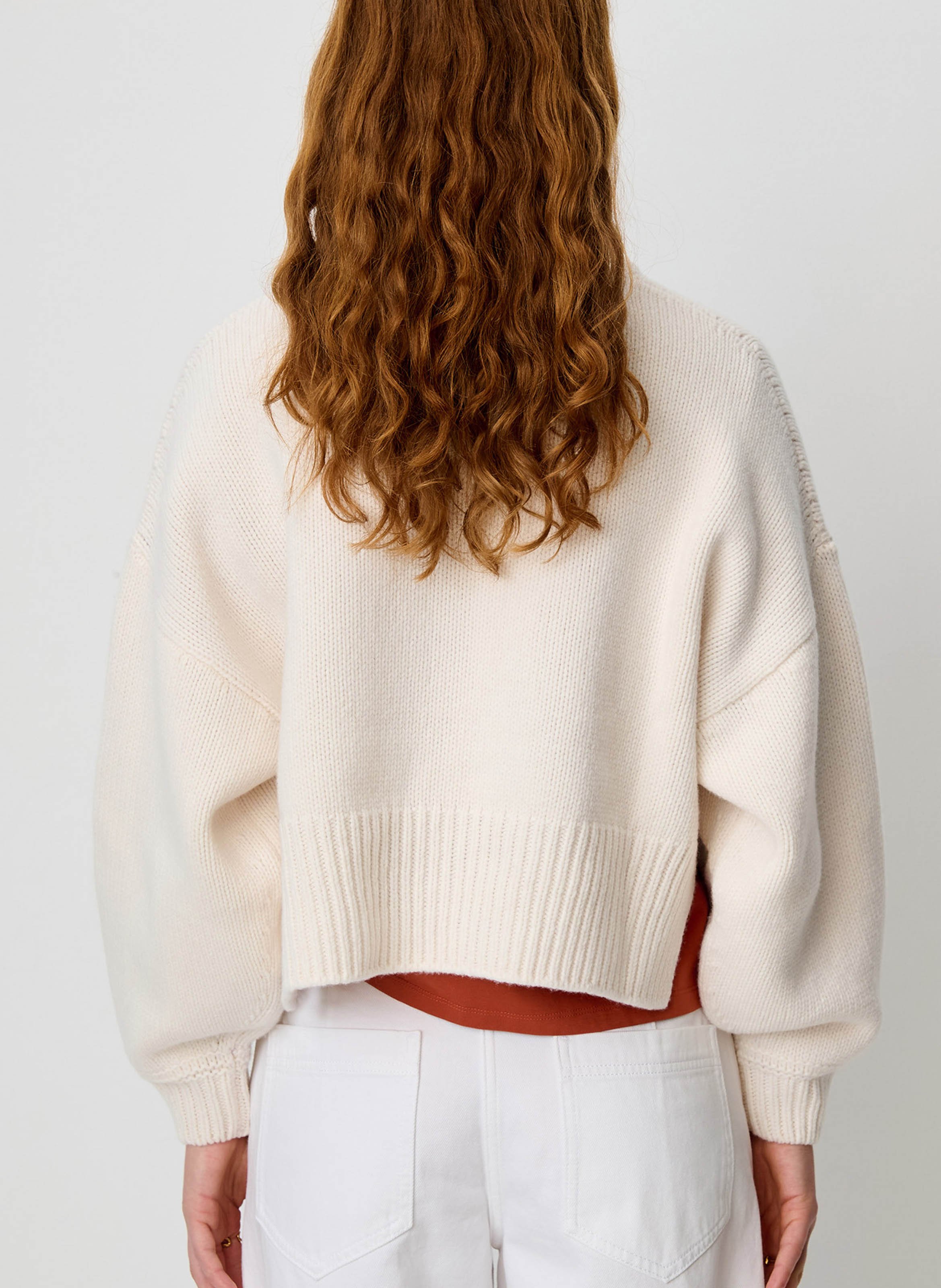 Weit geschnittener Wollpullover SESSUN Beige