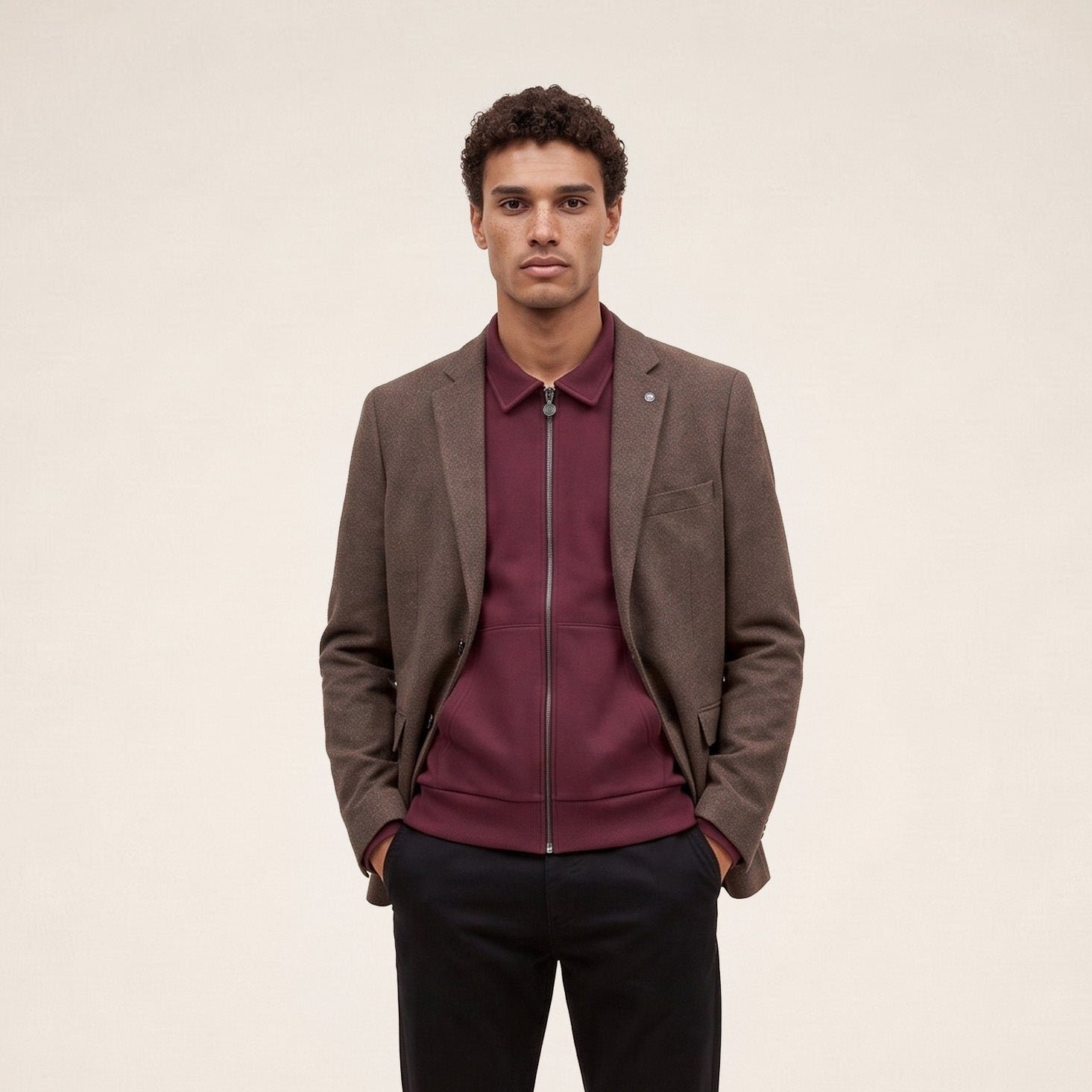 Henri blazer in brownie brown wool SERGE BLANCO Brown