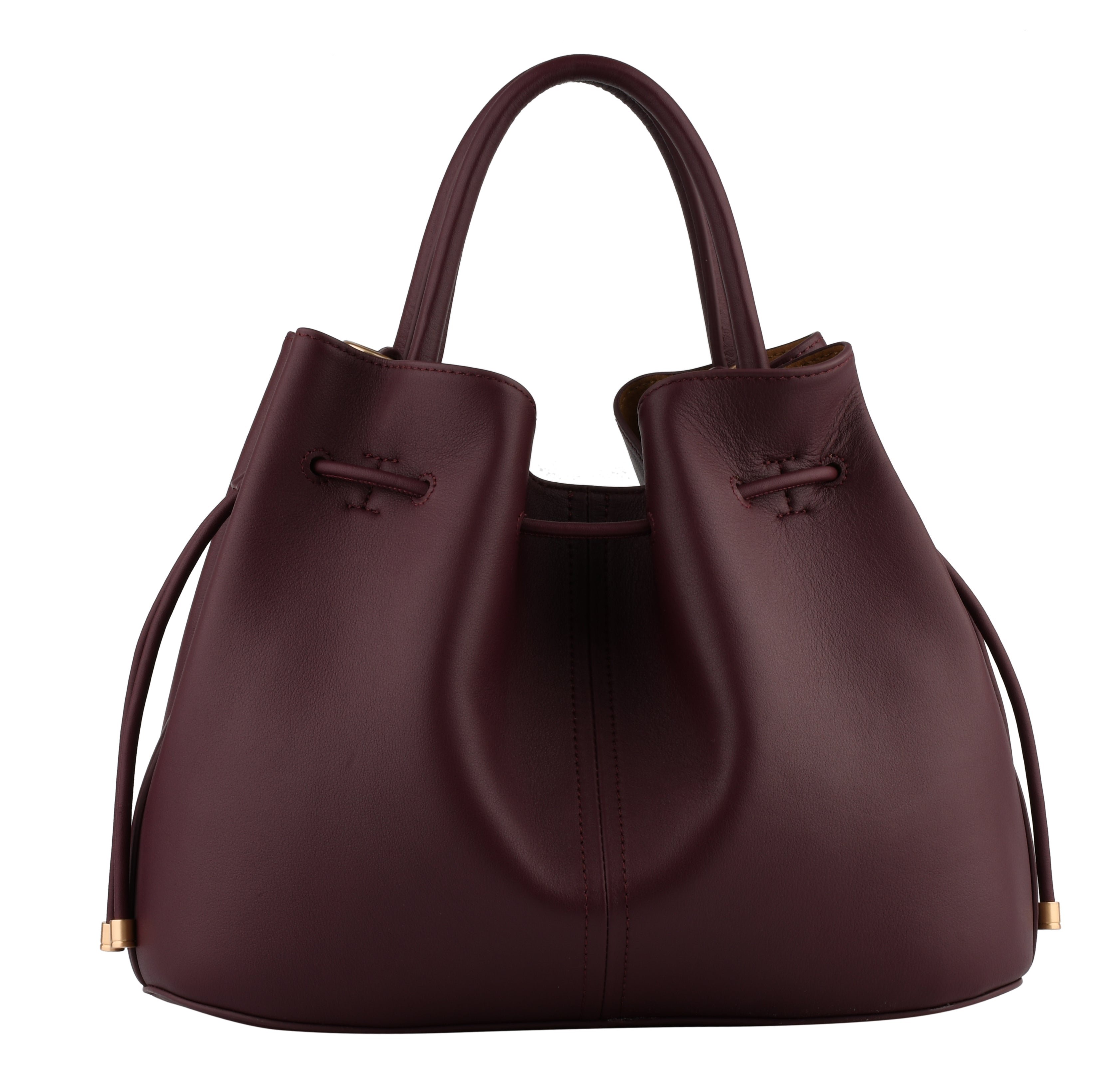 Calfskin leather handbag POURCHET Red