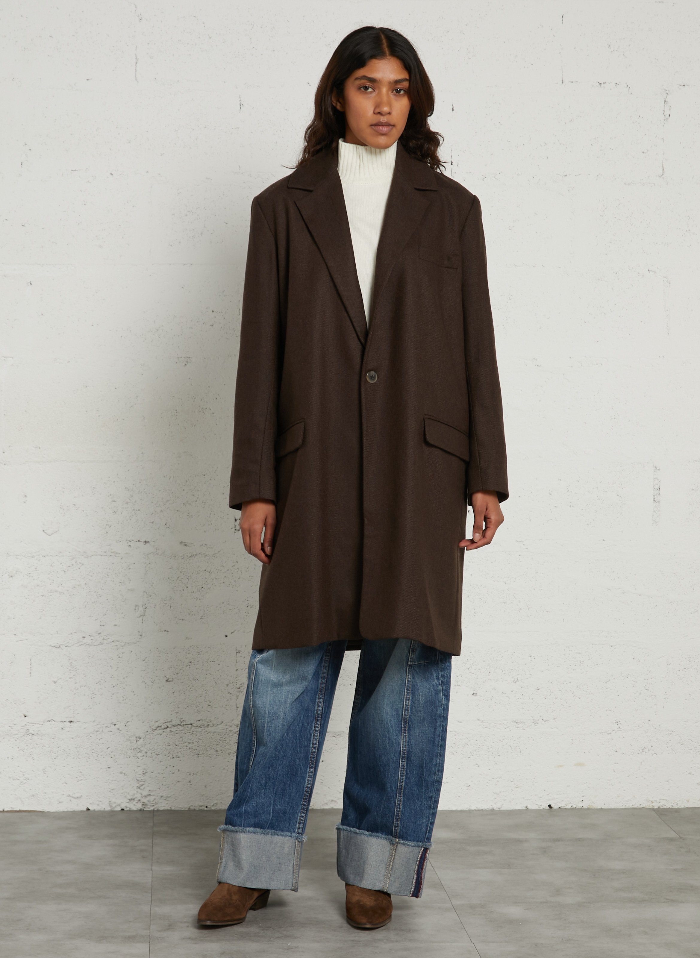 Oversized mantel van wolmix HOD PARIS Bruin