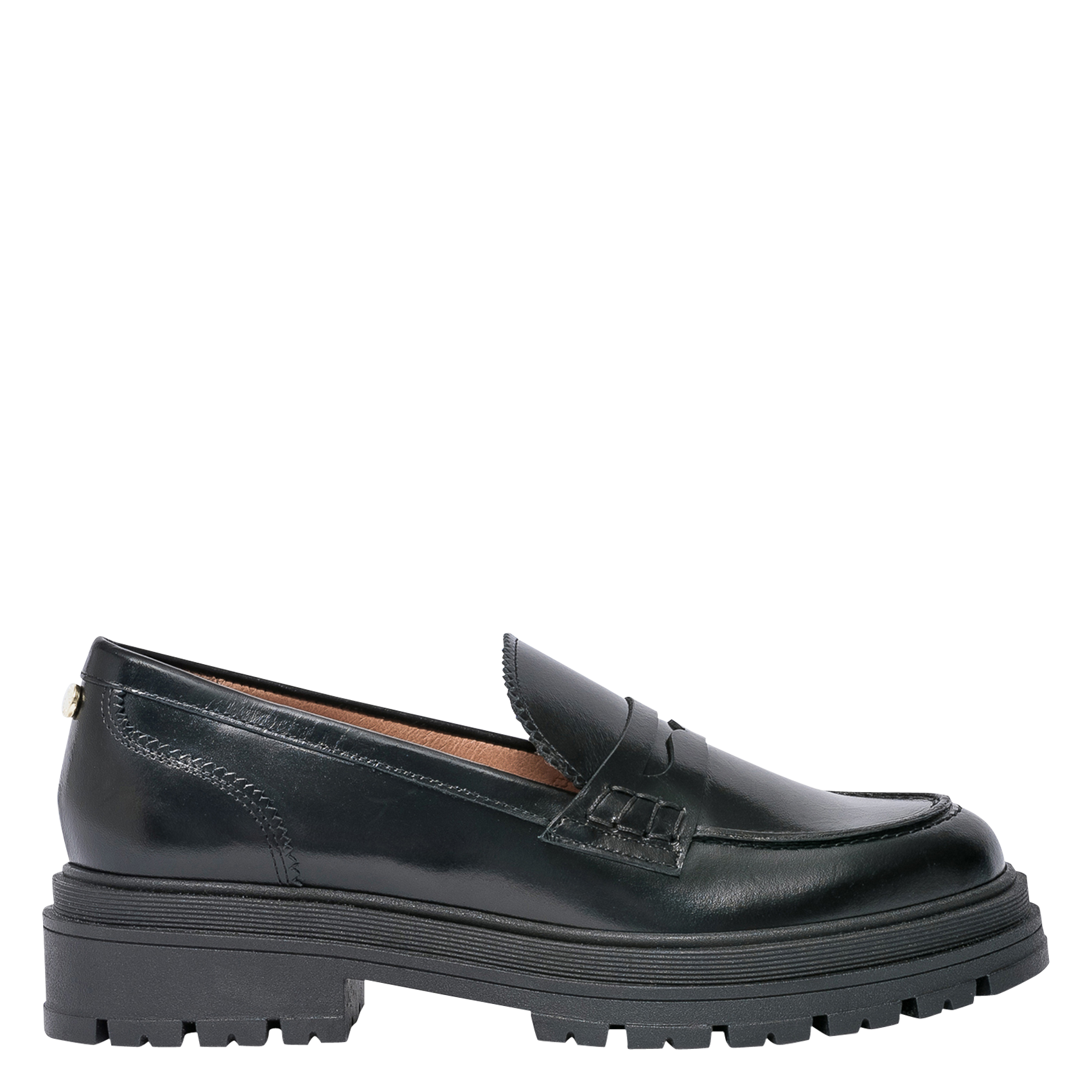 Ledermokassins mit Profilsohle BOCAGE Schwarz