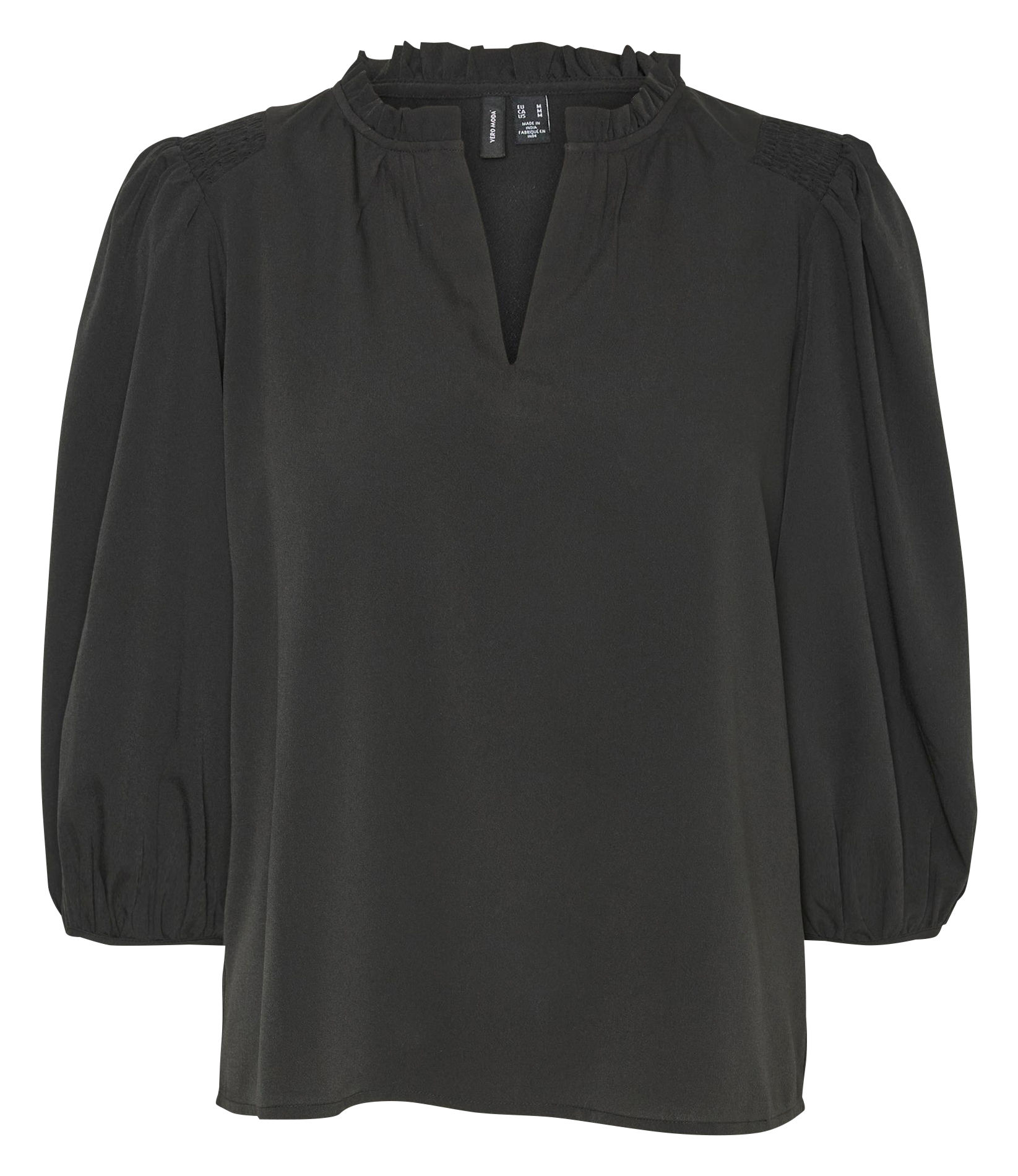 Blouse col V regular-fit VERO MODA CURVE Noir